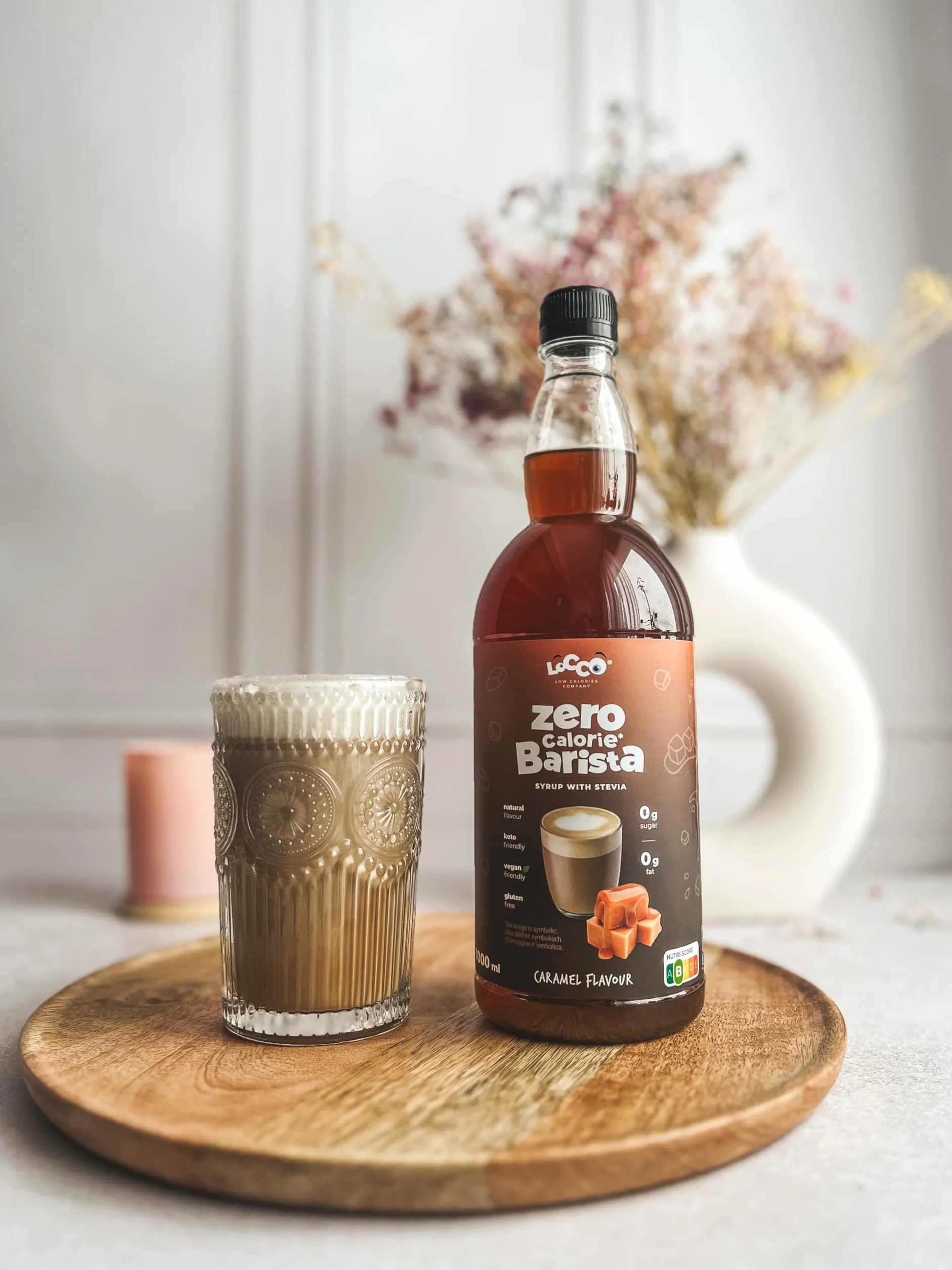 LoCCo Syrop Barista do Kawy ze Stewią Karmelowy 1L Zero Kalorii Bez Cukru Keto