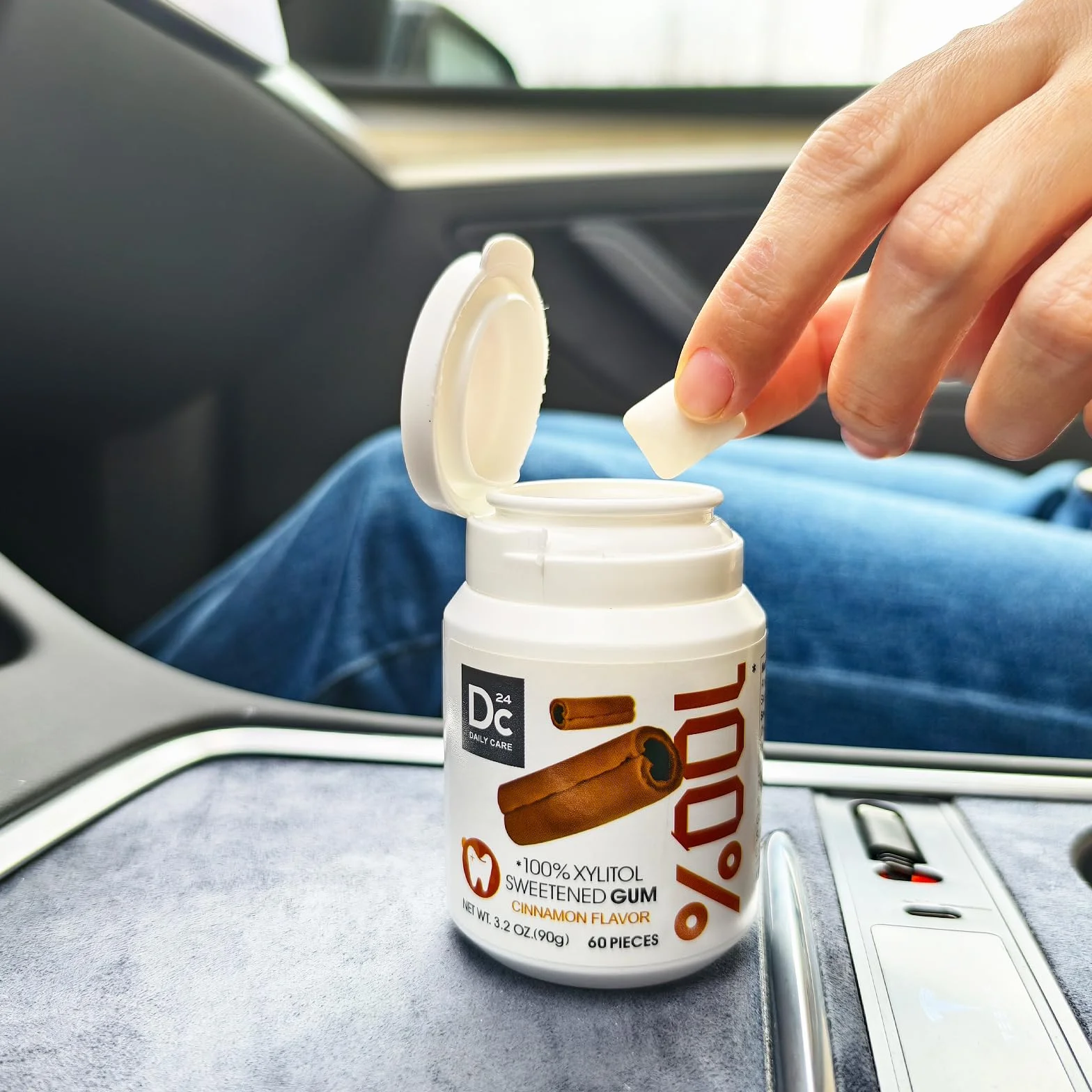Guma do żucia z 100% Ksylitolem, Bez cukru, Smak naturalnej cynamonu, Bezglutenowa, Wegańska, 60 sztuk