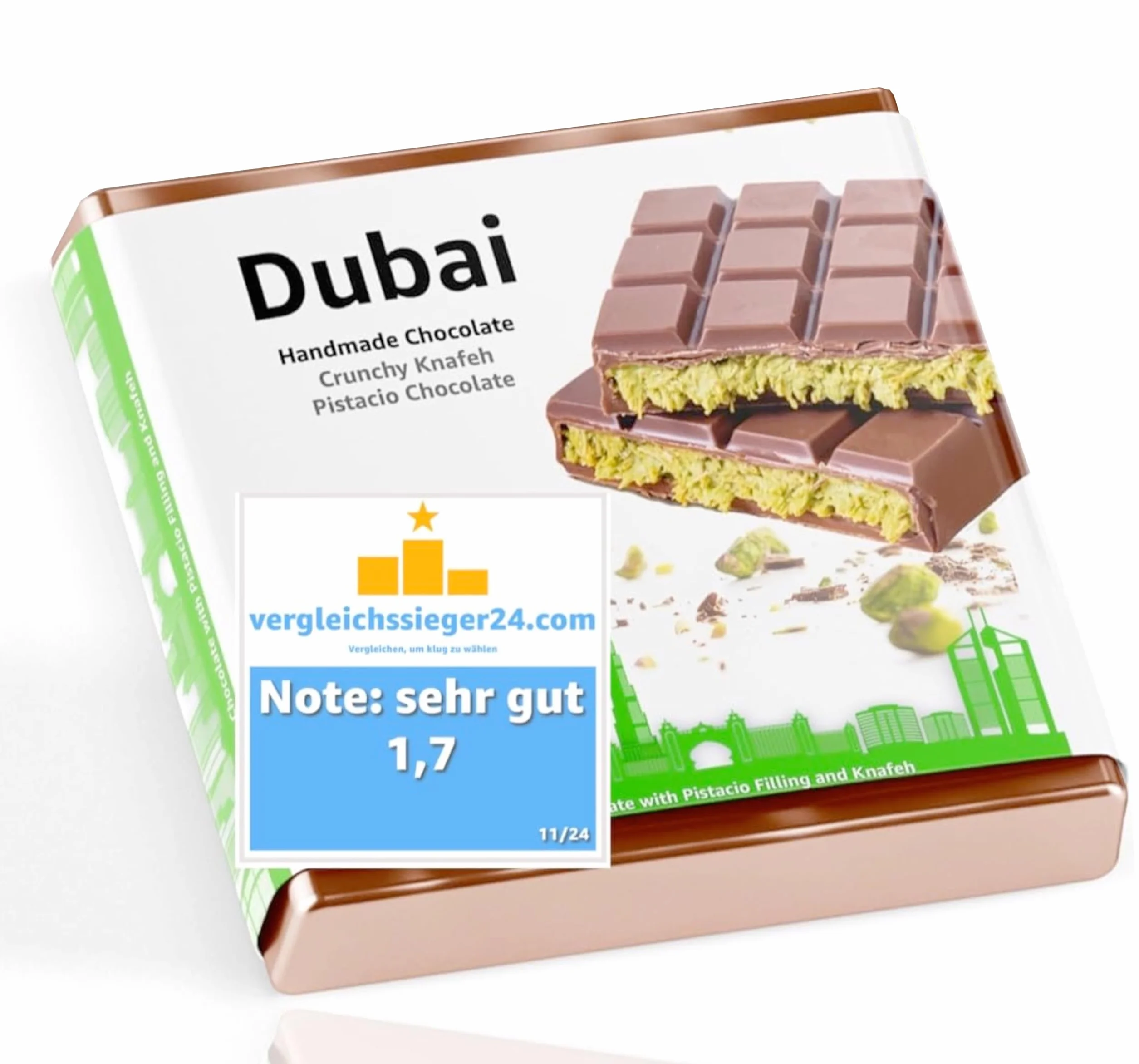 Czekolada Dubajska z pistacjami i Kadayif 100 gr