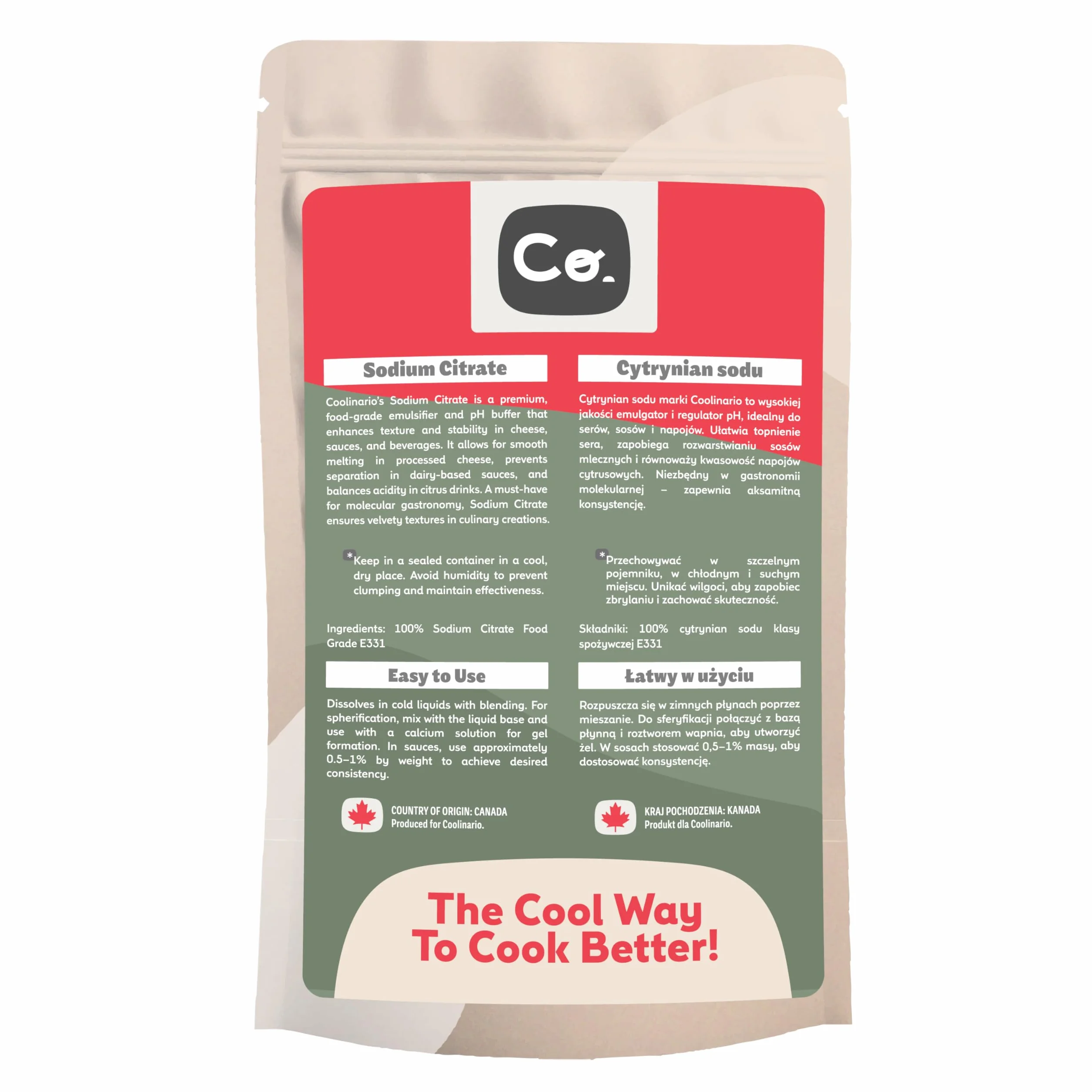 Coolinario Cytrynian Sodu Proszek 56 g Regulator pH do sera, sosów i napojów