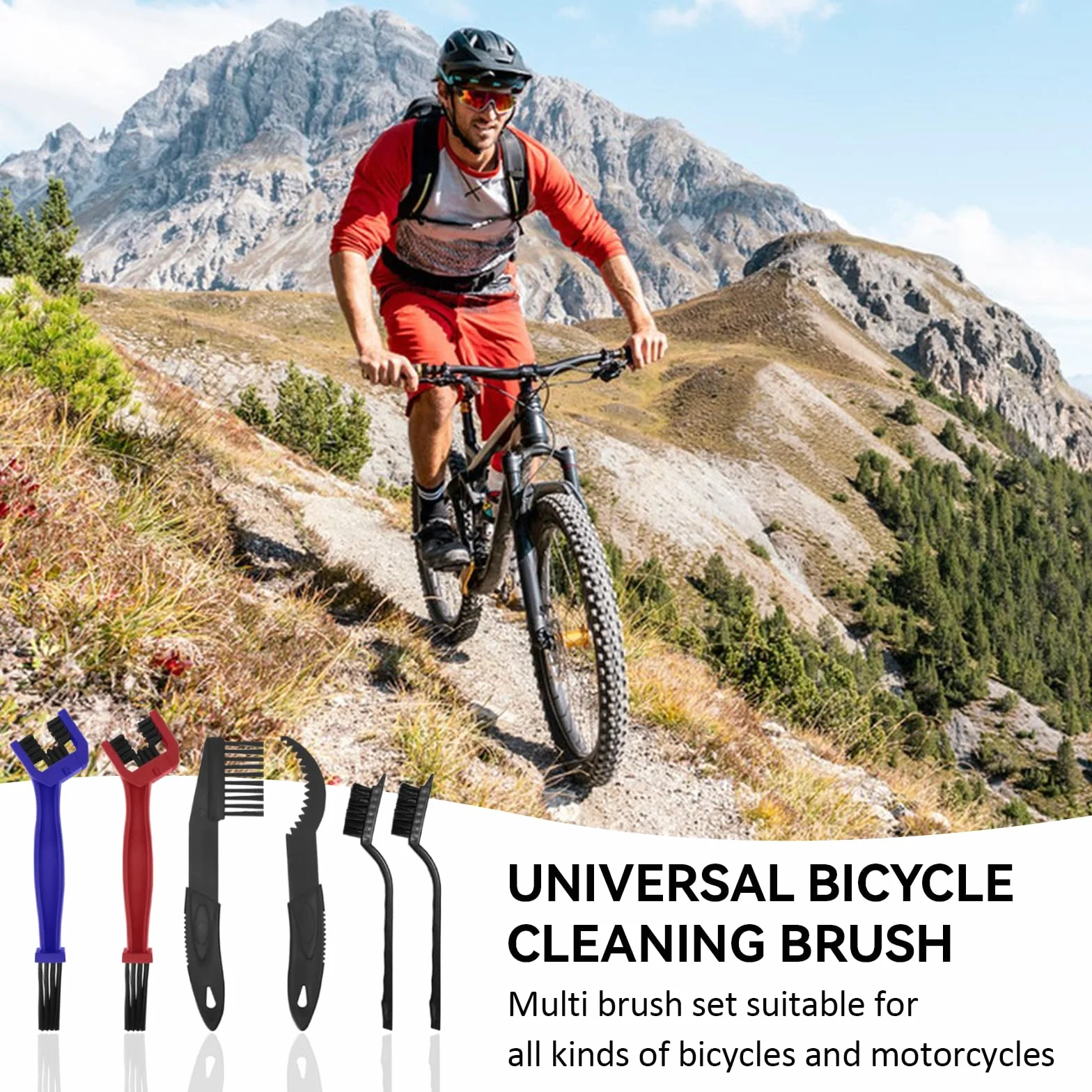 Zestaw 6 szczotek do czyszczenia łańcuchów motocyklowych i rowerów, odporny na zużycie