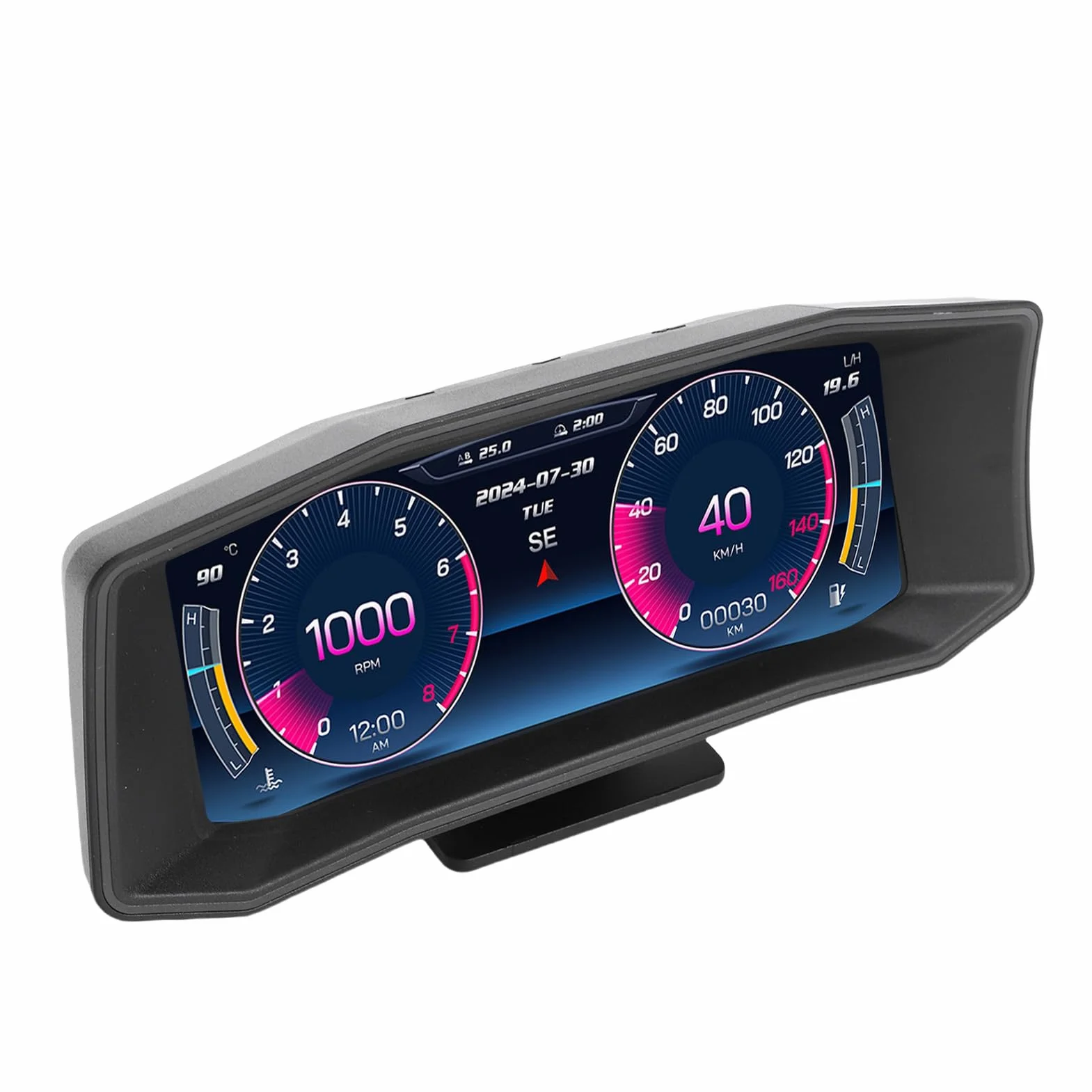 SIXRUN Samochodowy HUD Cyfrowy Prędkościomierz GPS Wyświetlacz Head Up z OBD II Plug and Play Wyraźny Alarm Przekroczenia Prędkości Projekcyjnej 12 Języków dla Samochodów Przetworniki Kempingi