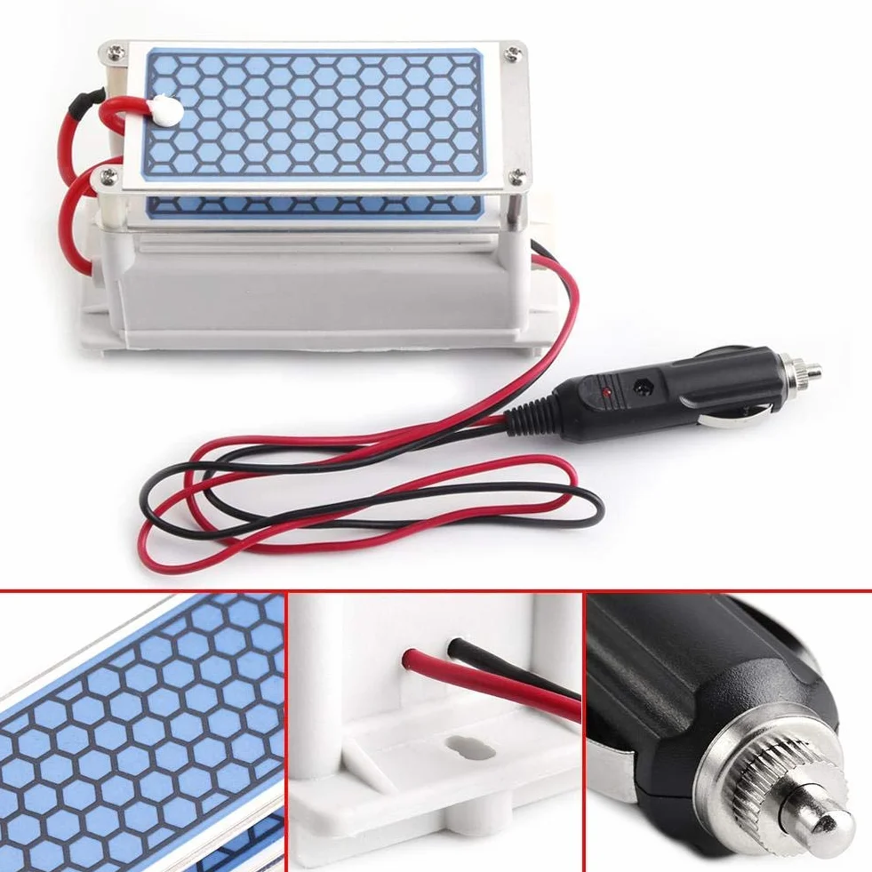 Generator ozonu, przenośna płyta ceramiczna ozonowa do samochodu 12 v 10g/H, sterylizator powietrza do ozonizatora, niskie zużycie energii, z wyładowaniem koronowym
