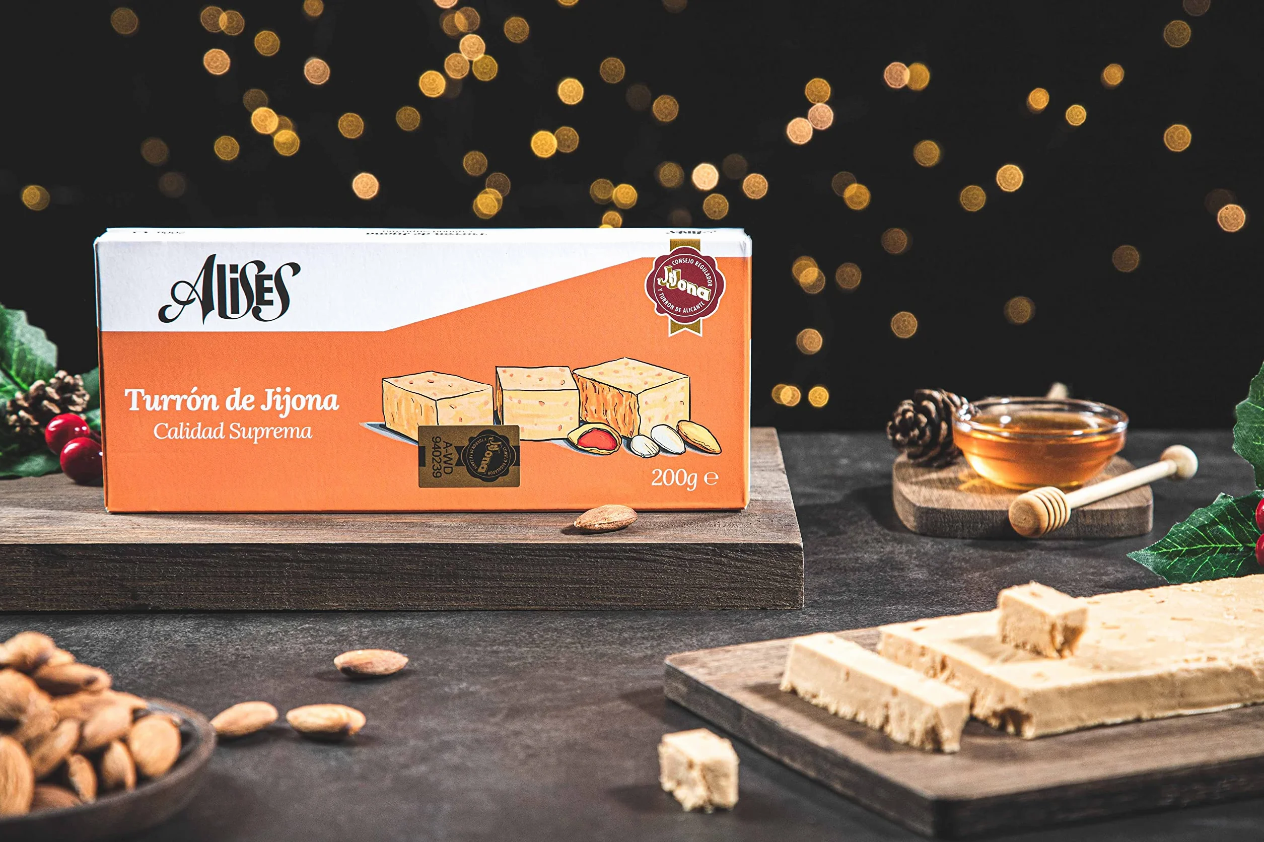 Turrón de Jijona Nugat z migdałami i miodem 200 g bez glutenu bez laktozy