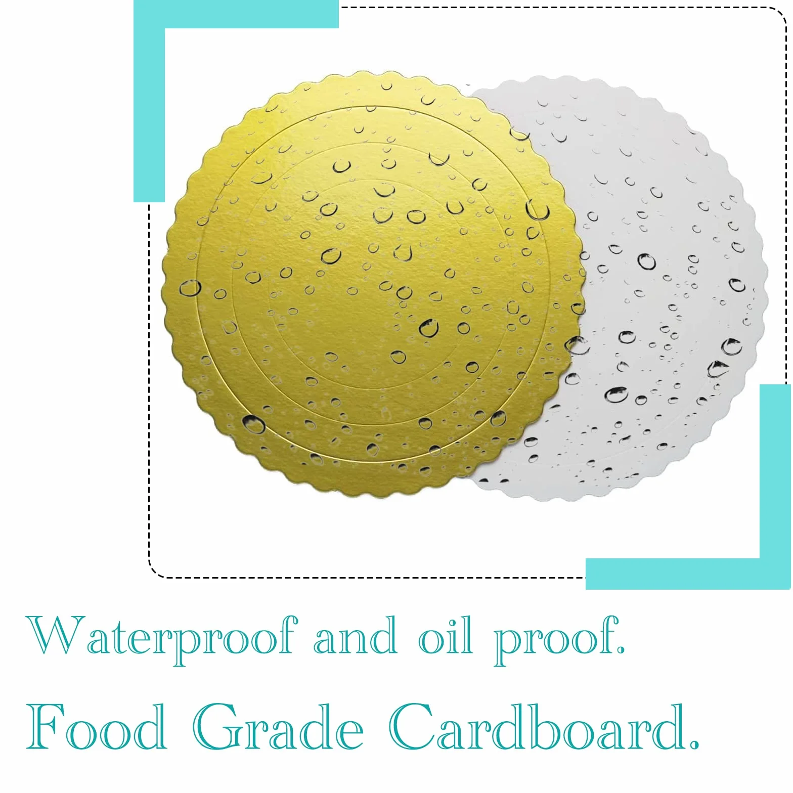 Cake Drum Gold Biały Papierowy Cake Board Ø 20 cm 10 sztuk