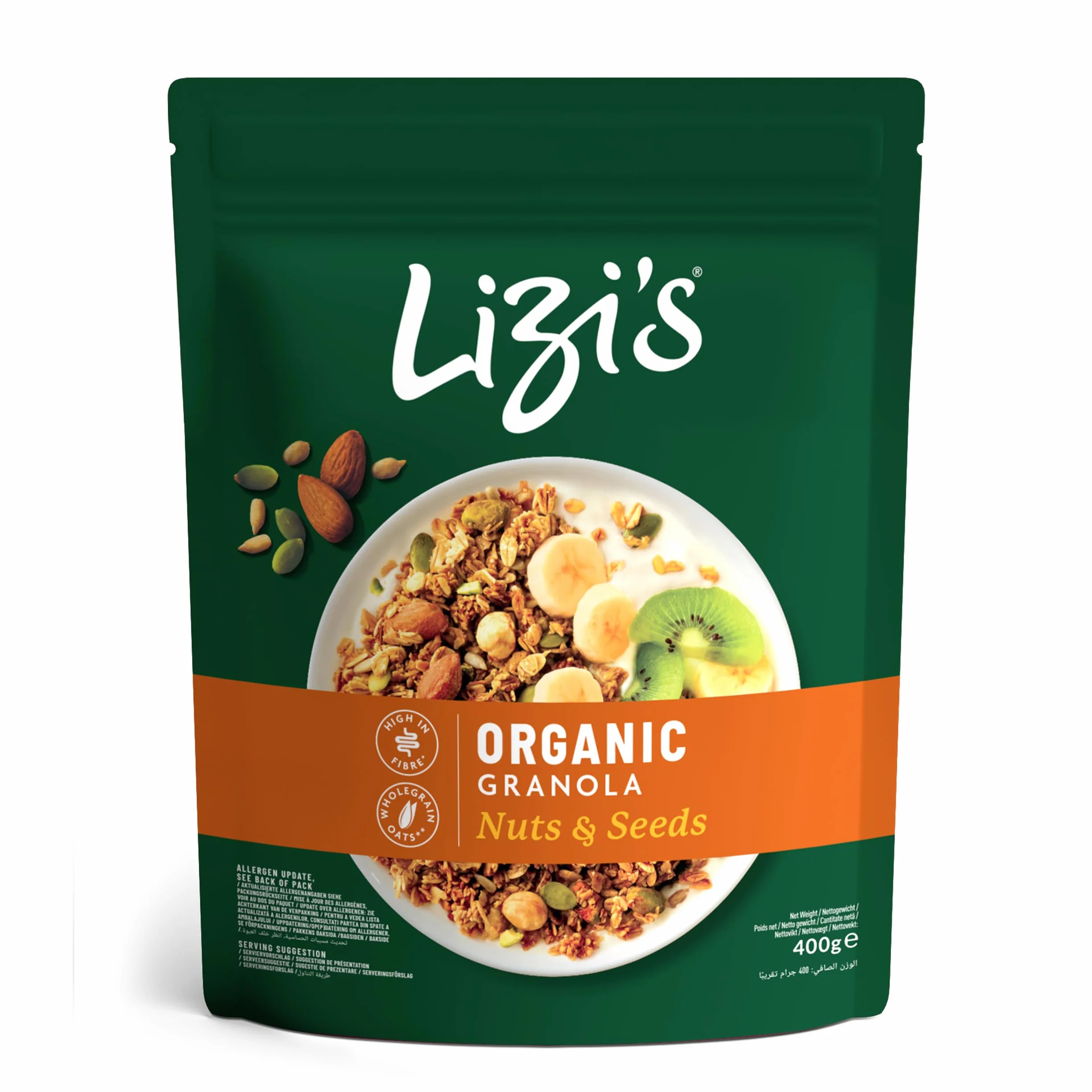 Lizis Organic Granola, Bio Granola, musli, śniadanie, 400 g | GB-ORG-05