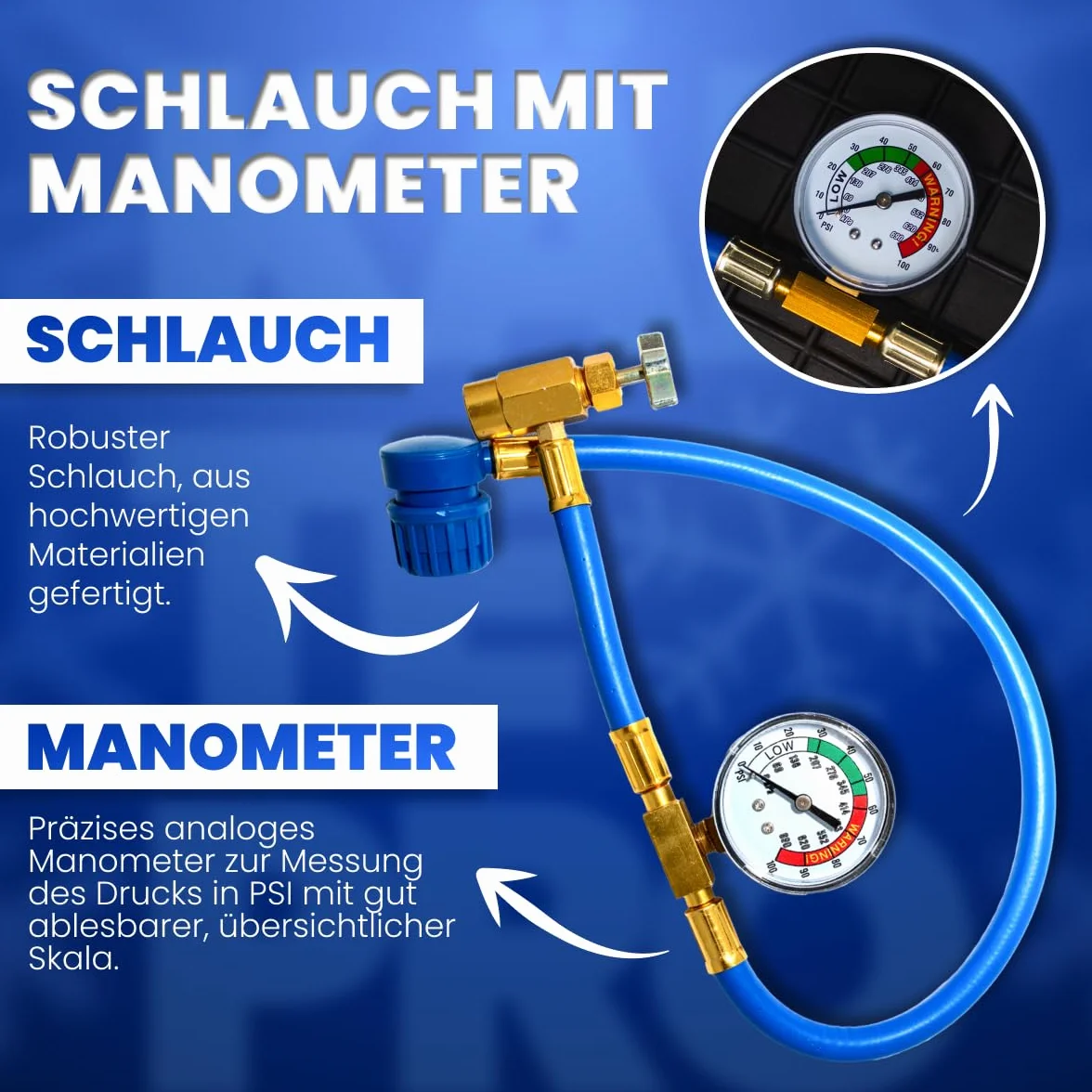 R134a Zamiennik Czynnika do Klimatyzacji - Kompletny Zestaw 5w1: Gaz, Uszczelniacz, Olej, Osuszacz i UV - Odpowiada 755g R134a (500ml) - Do Aut 1995–2016 (1 puszka + wąż)