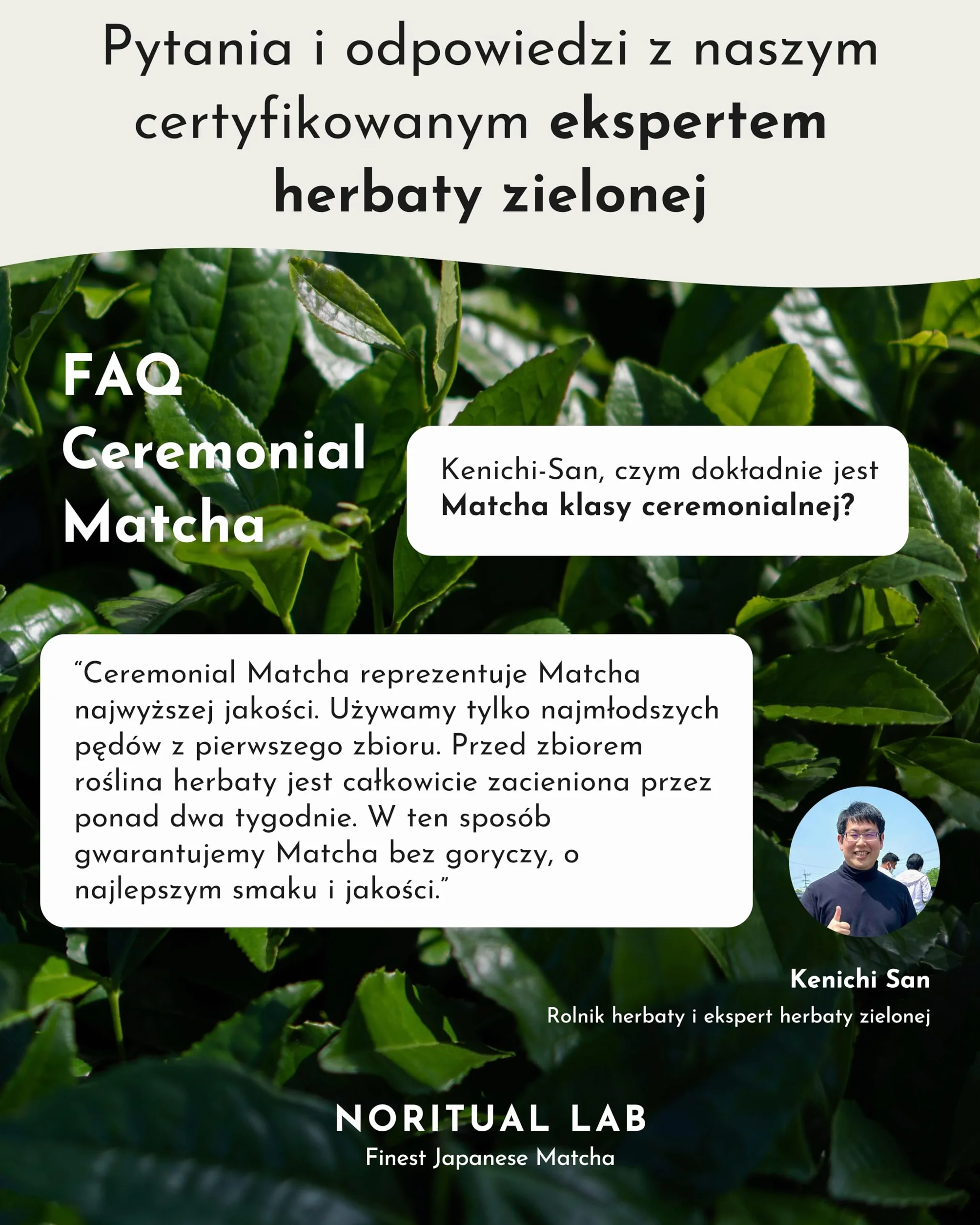 Ceremonialna Matcha 100% Naturalna Zielona Herbata w Proszku z Japonii 40g