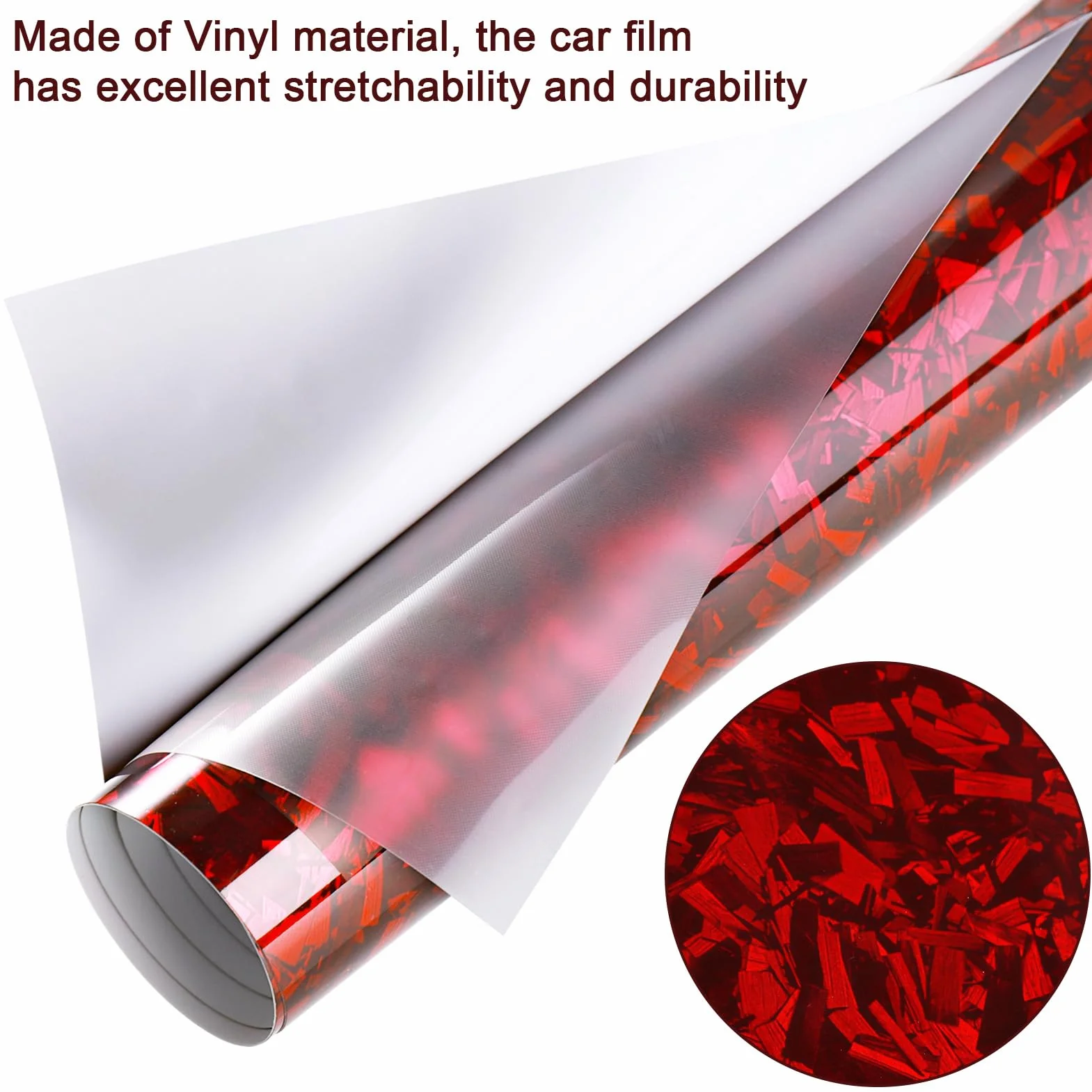 Zocipro Carbon Folie Auto – Folia do Karbonu Kutego do Samochodów, 152 x 30 cm, na Mokro i na Sucho, z Raklą, Samoprzylepna Folia Ochronna na Samochód, Czerwona