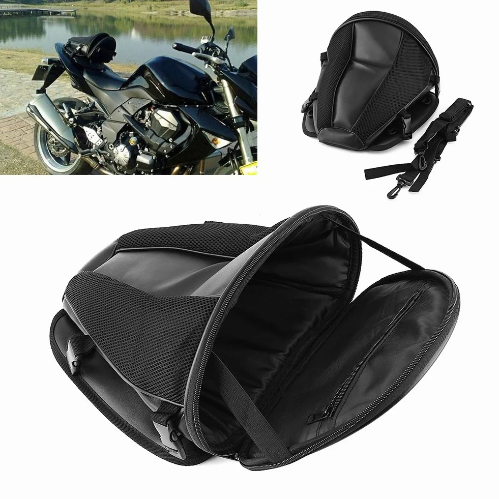 Torba Motocyklowa, Sportowa Wodoodporna Torba do Przechowywania na Tylnym Siedzeniu, Torba na tylną klapę Motocykla na Telefon, Klucze, Rękawiczki, Czarna Pasuje do Większości