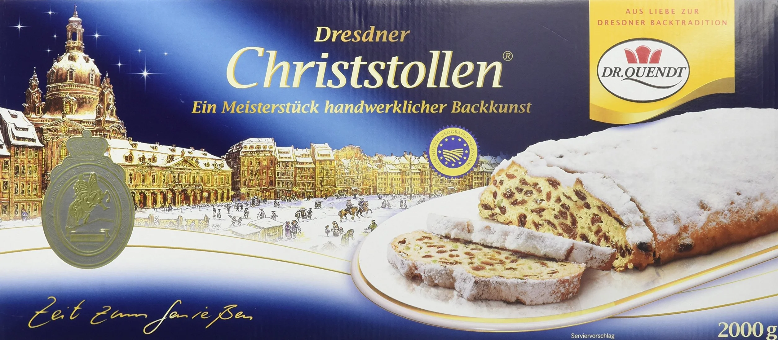 Dr. Quendt Dresdner Christstollen, 1 opakowanie (1 x 2 kg)