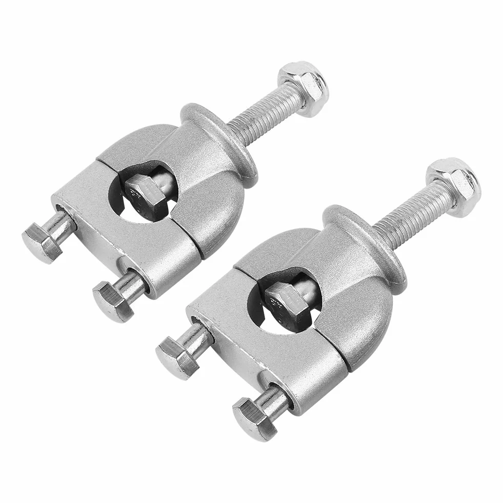 7/8 22 mm Zacisk do montażu na kierownicy, 2 szt./para uniwersalne srebrne podnóżki zaciskowe na kierownicę do motocykla Dirt Bike ATV uchwyt motocyklowy