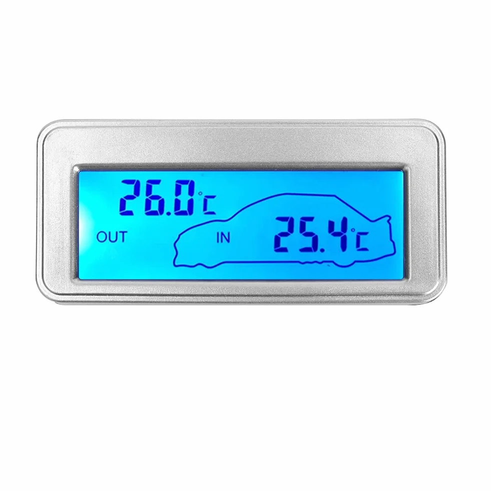 Termometr Samochodowy, Samochodowy Cyfrowy Wyświetlacz LCD 12 V Kryty Termometr Zewnętrzny czułość Miernik Temperatury