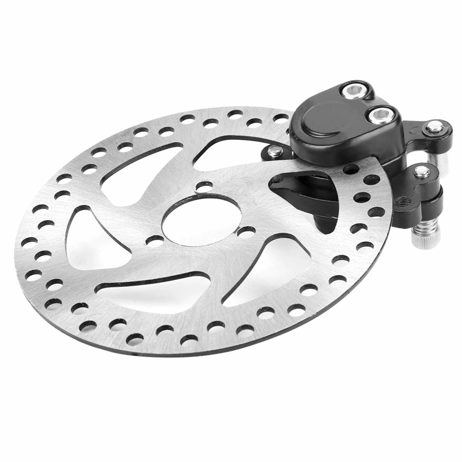 Aramox Zacisk Hamulcowy ze Stopu Aluminium z Tarczą Hamulcową, Czarny i Srebrny, do Mini Gokartów, ATV