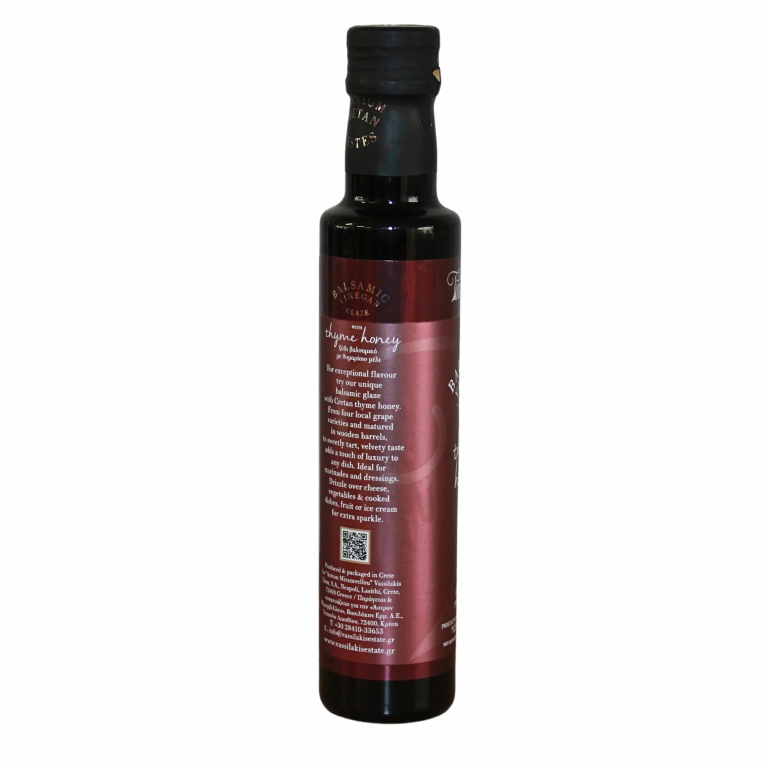 Vassilakis Estate Grecki Ocet Balsamiczny z Miodem Tymiankowym, 250 ml