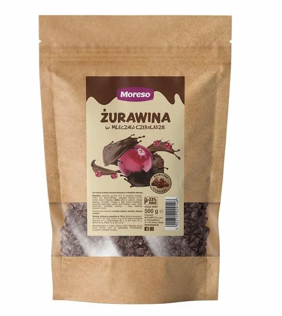 Moreso Żurawina w Mlecznej Czekoladzie 500g Prezent Przekąska