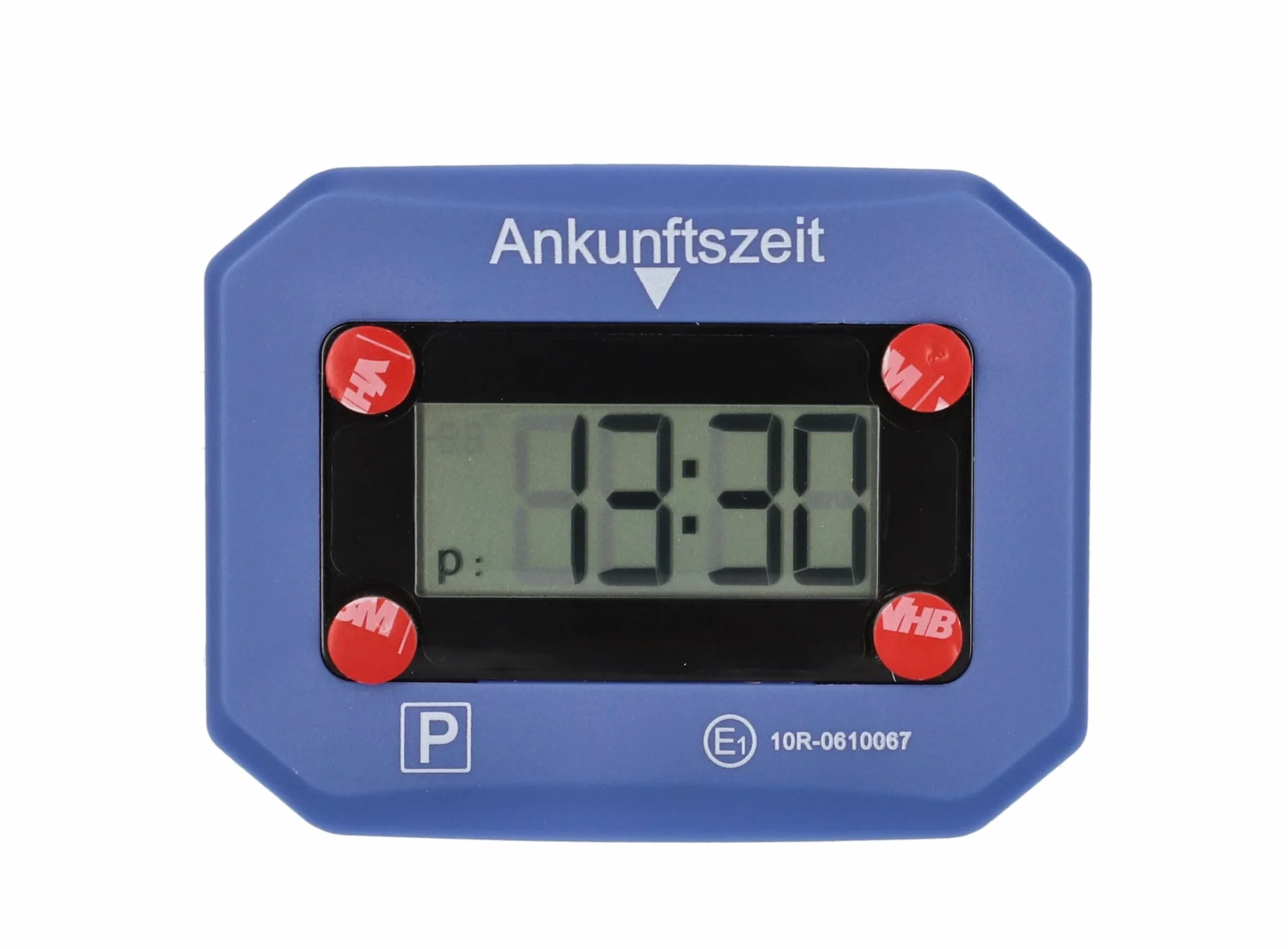 cartrend Cyfrowy zegar parkingowy do samochodu, elektroniczna tarcza parkingowa z dopuszczeniem KBA (kod typu pojazdu), automatyczny czas przybycia, z wyświetlaczem, niezawodny, łącznie z baterią i