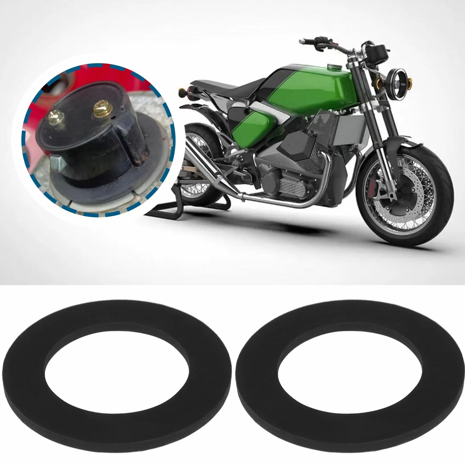 OTOTEC Uszczelka korka wlewu paliwa, motocyklowa, gumowa osłona zbiornika oleju, pasuje do 40 mm, gumowa uszczelka kompatybilna z Simson S50 S70 KR51 SR4