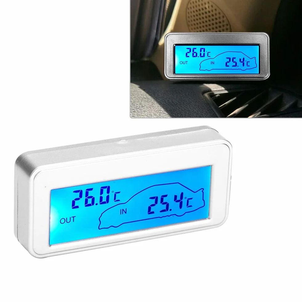 Termometr Samochodowy, Samochodowy Cyfrowy Wyświetlacz LCD 12 V Kryty Termometr Zewnętrzny czułość Miernik Temperatury