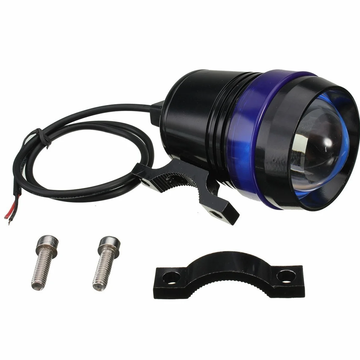 KATUR wodoodporna czarna powłoka Cree U3 LED motocykl motocykl reflektor punktowy światło