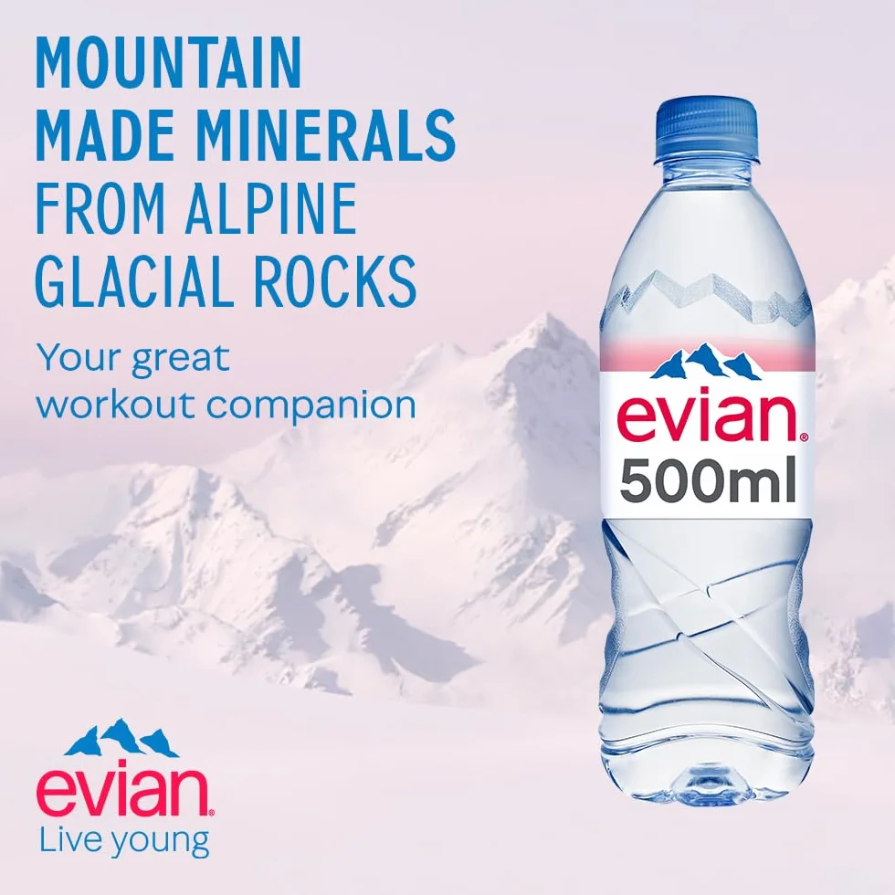 evian evian Still woda mineralna, 24 x 0,5 l