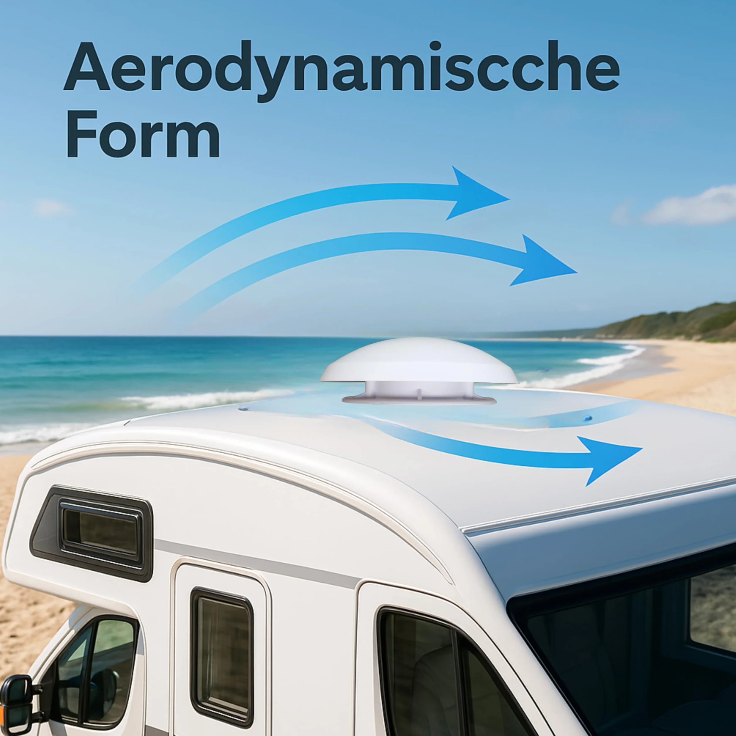 Wentylator dachowy do kampera, do kampera, z ochroną przed muchami, aerodynamiczny, odporny na warunki atmosferyczne i trwały, części zamienne do kampera, do kampera, biały