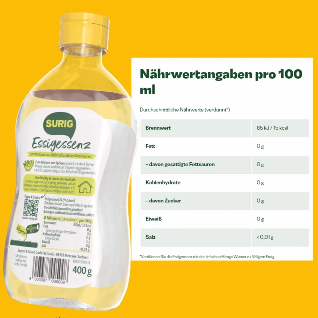 SURIG Esencja octowa z 25% kwasu (butelka 400g)