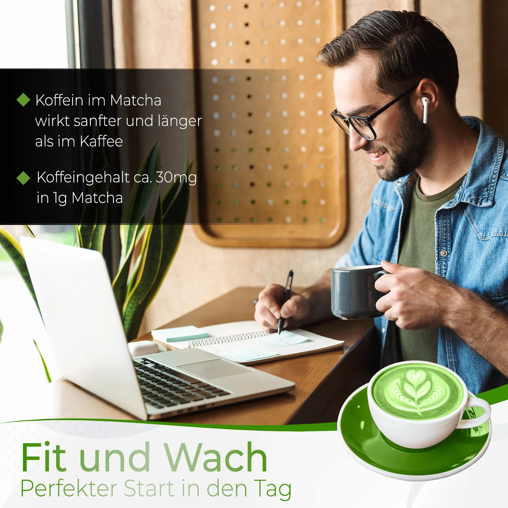 Tea Uniqo – Litchi matcha w proszku – idealny do Bubbletea, lodu lub smoothies – matcha latte w proszku o smaku liczi, bez sztucznych barwników w szlachetnej puszce