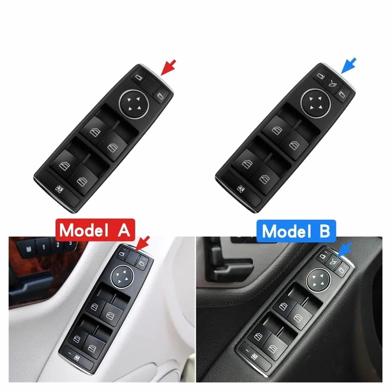 przełącznik sterowania okno 2049055402 Dla C/E Klasy GLK W204 W212 Elektryczny przełącznik szyby głównej Przycisk Przełącznik po stronie kierowcy(Model B)