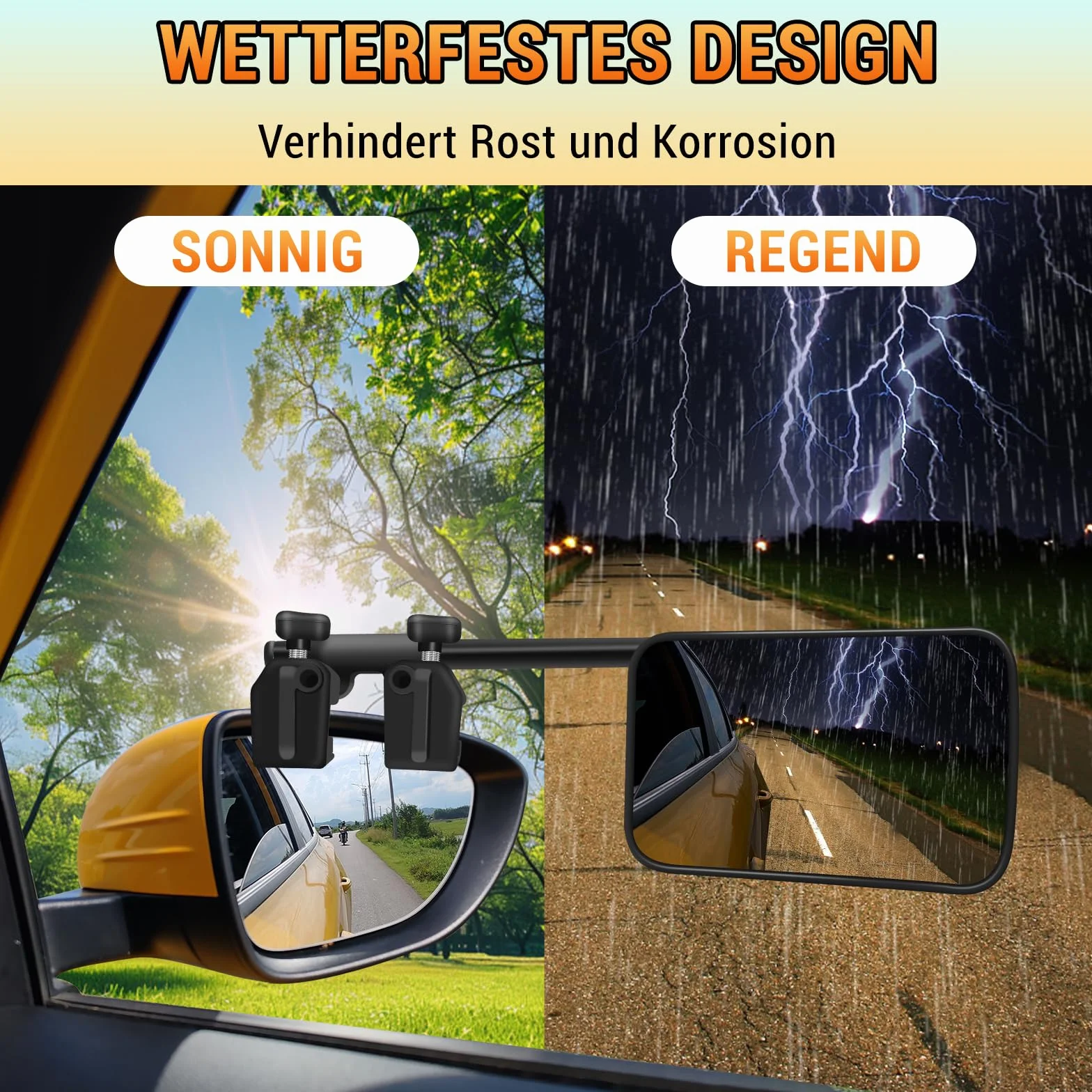 semai Lusterko do przyczep kempingowych Lusterko samochodowe Dodatkowe lusterko zewnętrzne Lusterko zewnętrzne do przyczep kempingowych 360° Regulowane Lusterko do samochodów kempingowych i