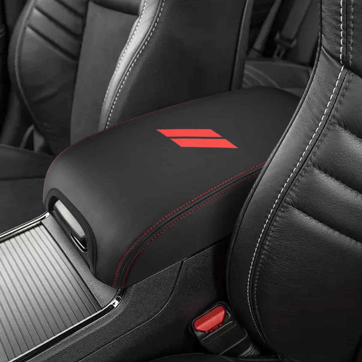 INTGET Pokrowiec na konsolę środkową do samochodu 2022/2021, Dodge Charger, akcesoria 2020, 2019, 2018, 2017, 2016, 2015, neoprenowa ładowarka, podłokietnik, osłona na konsolę, pokrywkę, pokrowiec na