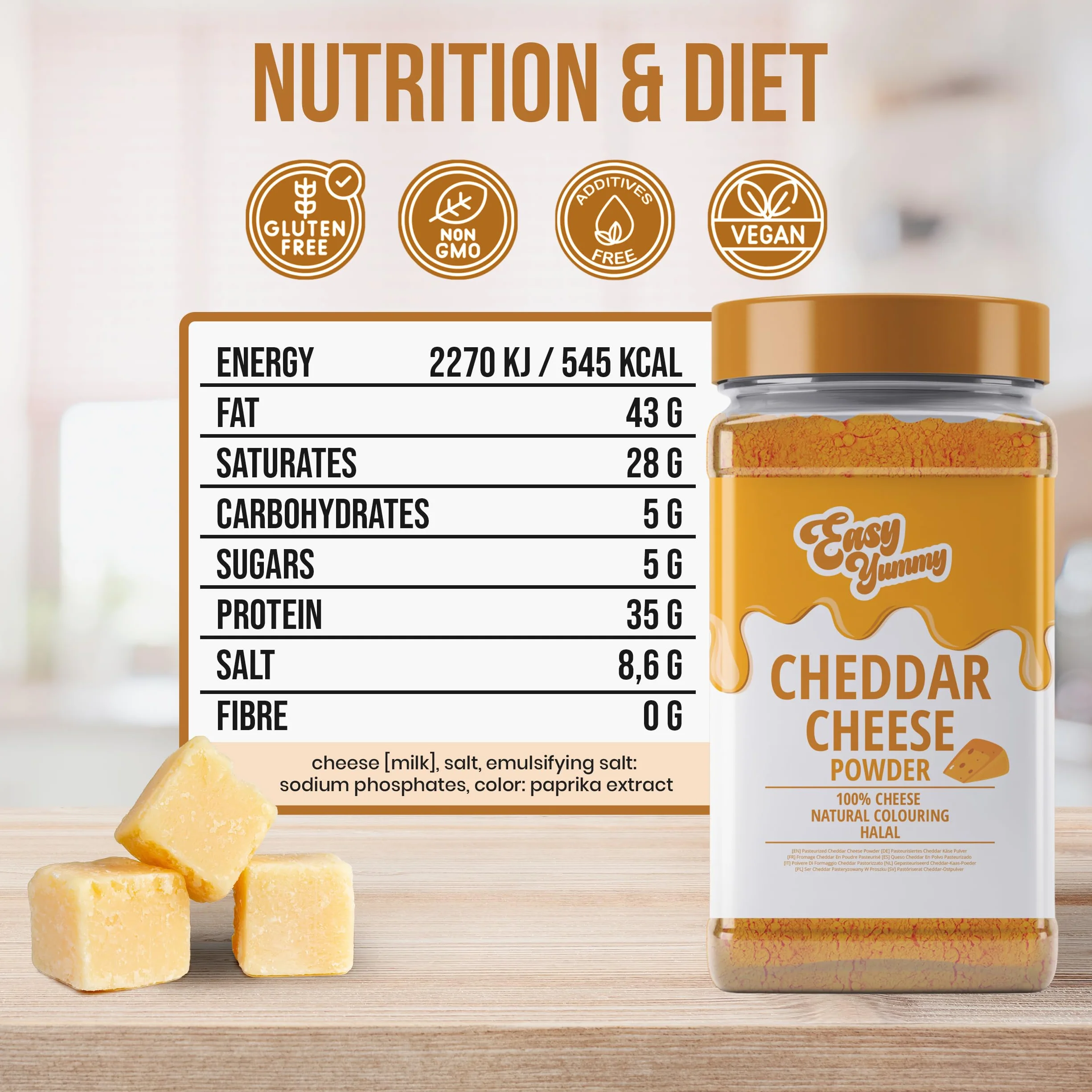 Ser Cheddar w proszku 300 g EASY YUMMY