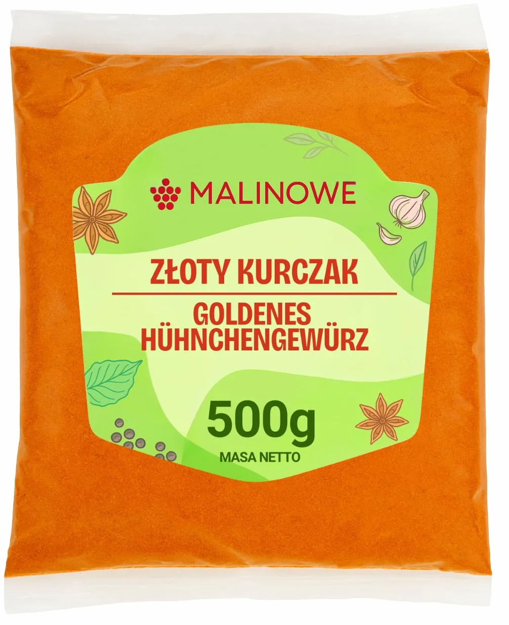 Malinowe PRZYPRAWA ZŁOTY KURCZAK 500g Potrawy z Drobiu Do Kurczaka