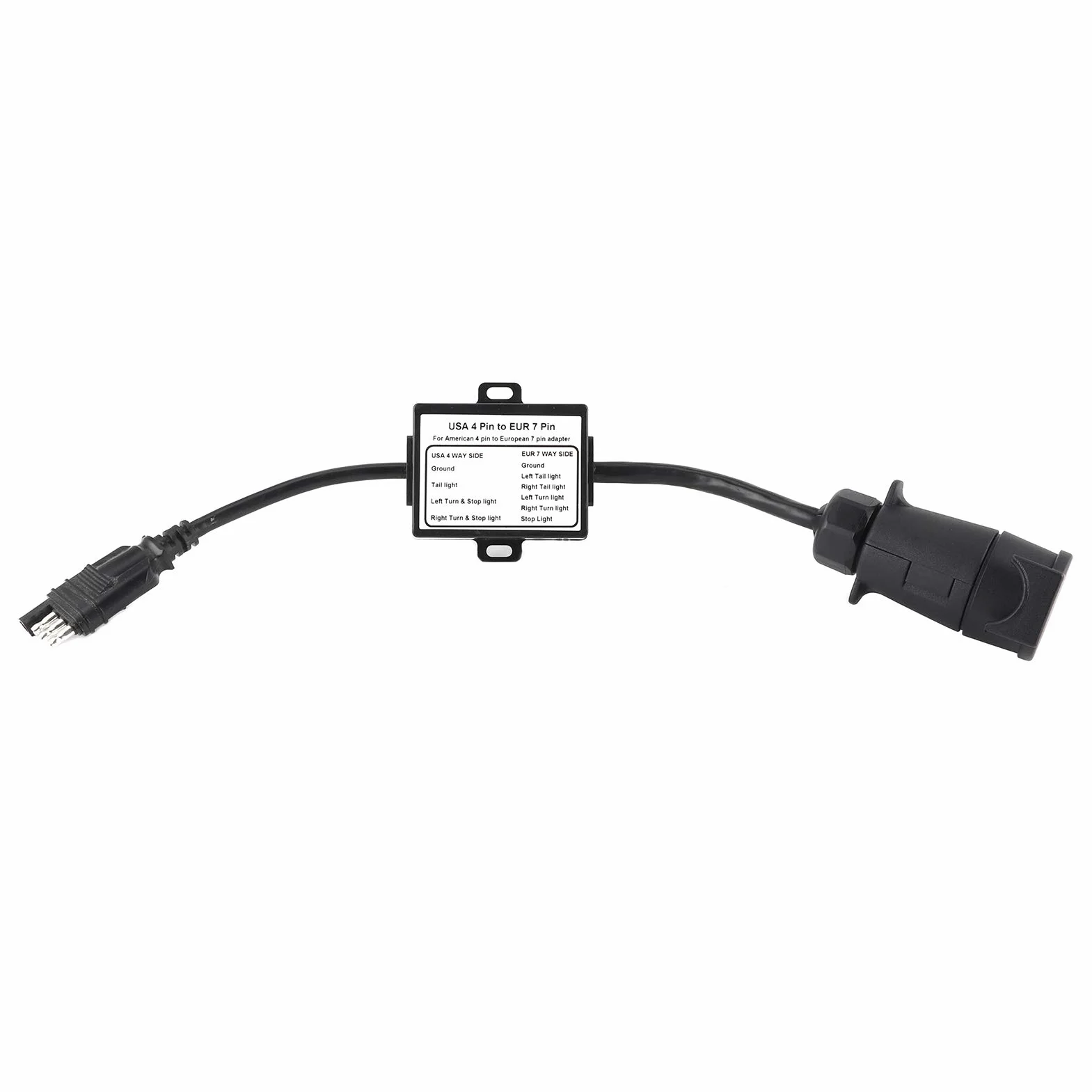 Przewód z wtyczką Przyczepy, Złącze Przyczepy Konwerter światła USA 4-pinowy na EUR 7-pinowy Adapter Stop/rozdzielanie Sygnału Hamowania