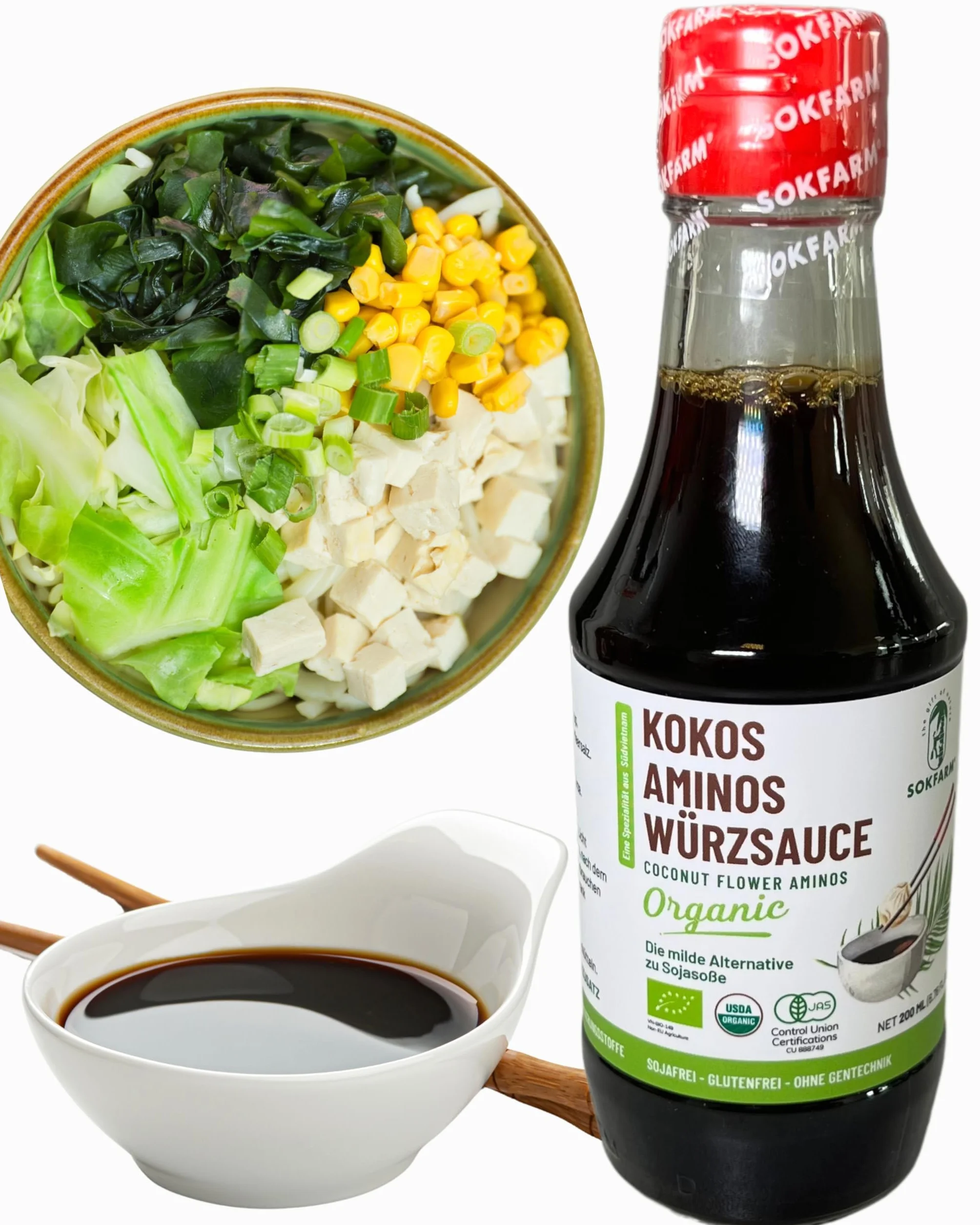 MOIN VIETNAM 1 sos kokosowy z przyprawami aminosowymi, organiczny, wegański, alternatywa dla sosu sojowego, bezglutenowy, sojowy, butelka 200 ml