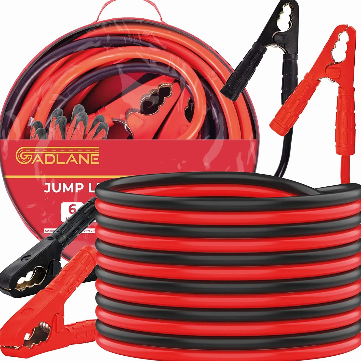 GADLANE 6M Długie kable rozruchowe 1500Amp 30mm² Grube do akumulatora samochodowego