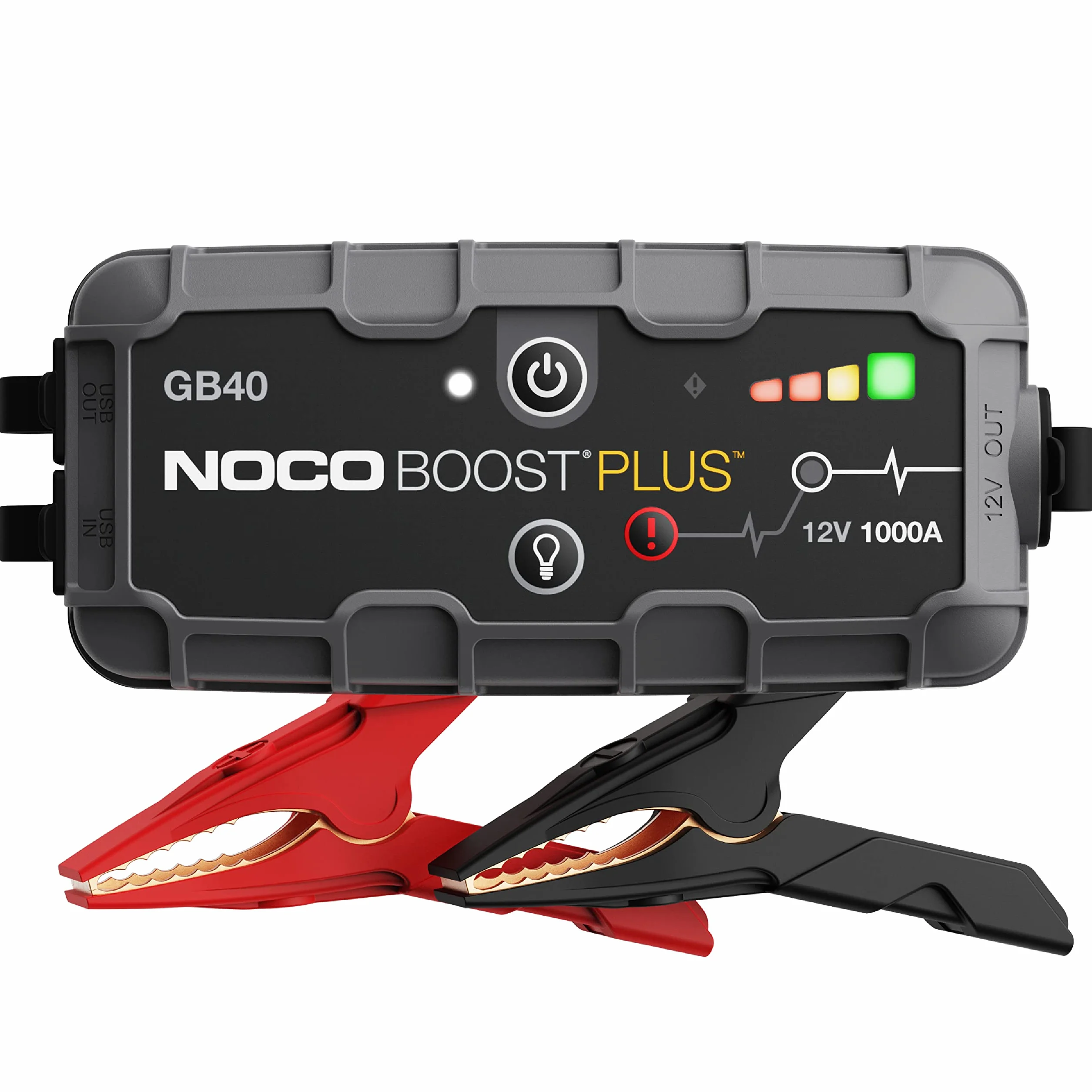 NOCO Boost Plus GB40 1000A 12V UltraSafe litowy urządzenie rozruchowe, booster do akumulatora I kable rozruchowe do 6,0-litrowych silników benzynowych i 3,0-litrowych silników wysokoprężnych