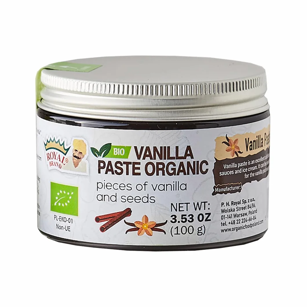 Ekologiczna pasta waniliowa 100 g z kawałkami laski wanilii do pieczenia