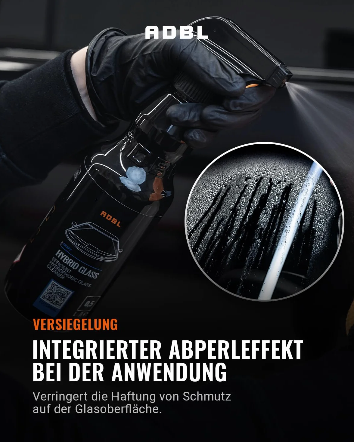 ADBL Hybrid Glass Hydrofobowy Płyn Do Mycia Szyb 500 ml