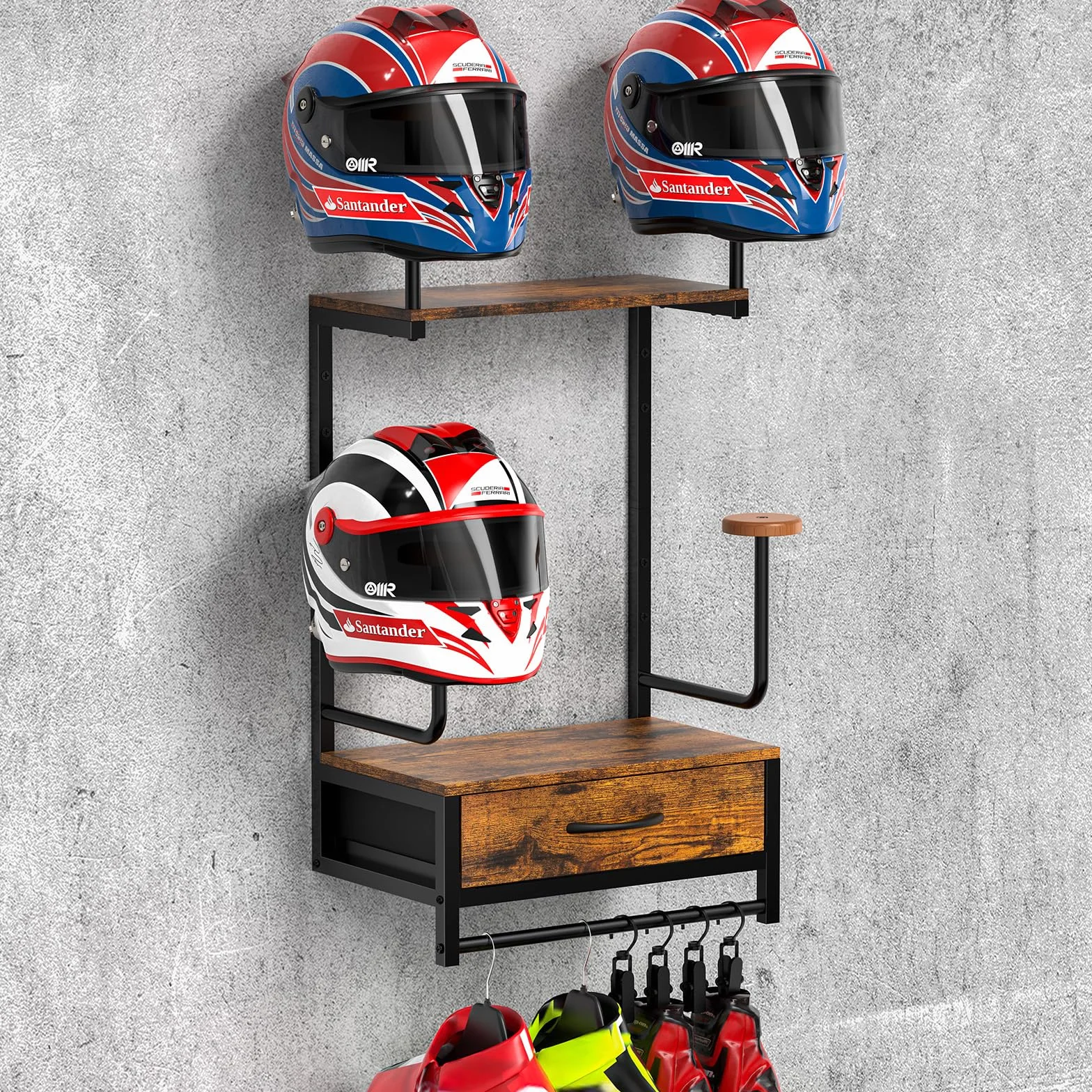 Uchwyt na kask ścienny do motocykla stojak na płyty montażowy