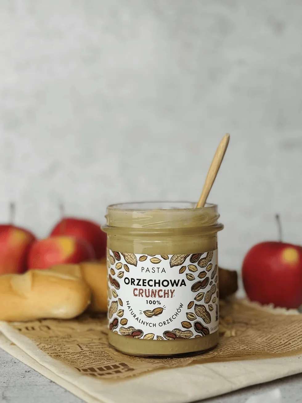 Masło orzechowe Crunchy 100% orzeszków ziemnych bez dodatku cukru i oleju palmowego zestaw 2x300 g