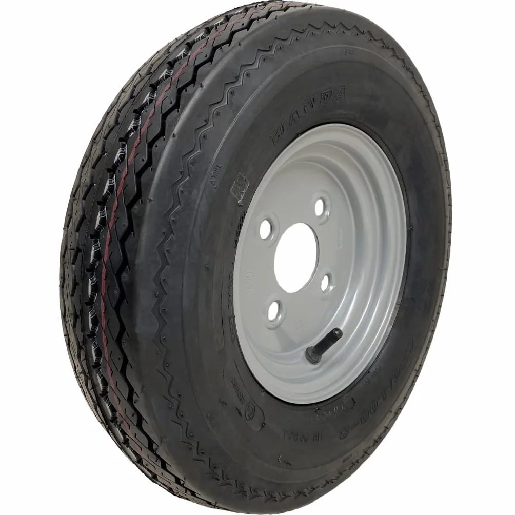 Zestaw do przyczep 4.80/4.00x8, koła 6-warstwowe P811 4/100mm PCD, piasta ALKO, osie ze śrubami, 690 kg