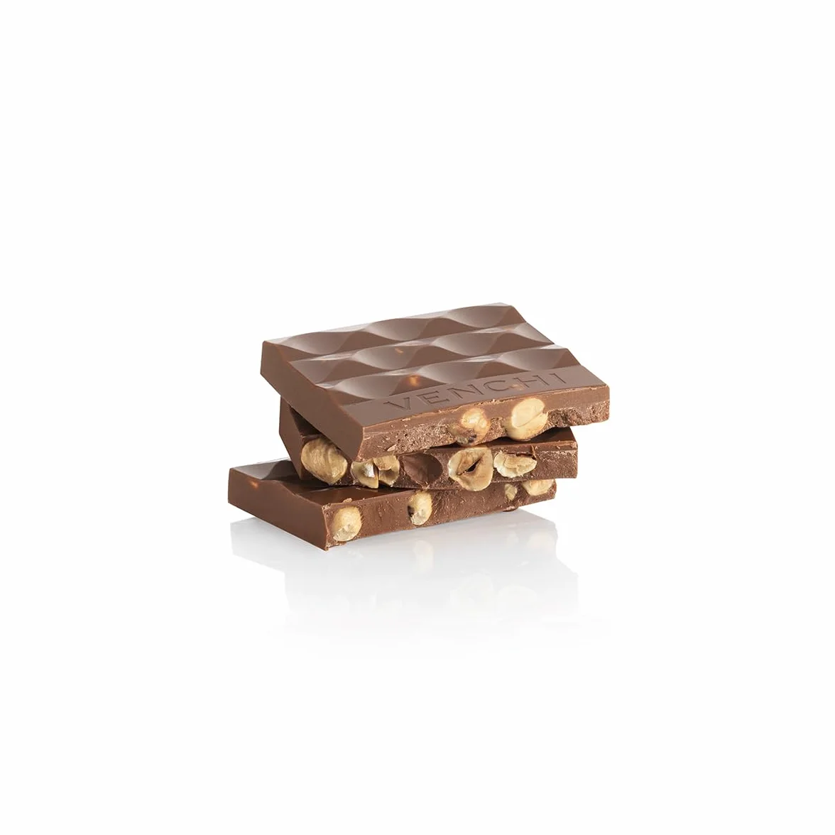 Venchi - Tabliczka Mlecznej Czekolady Nocciolata NO Added Sugar, NO Artificial Sweeteners, 100 g, z całymi „Orzechami Laskowymi z Piemontu ChOG”, Bezglutenowa, Bez Barwników i Konserwantów