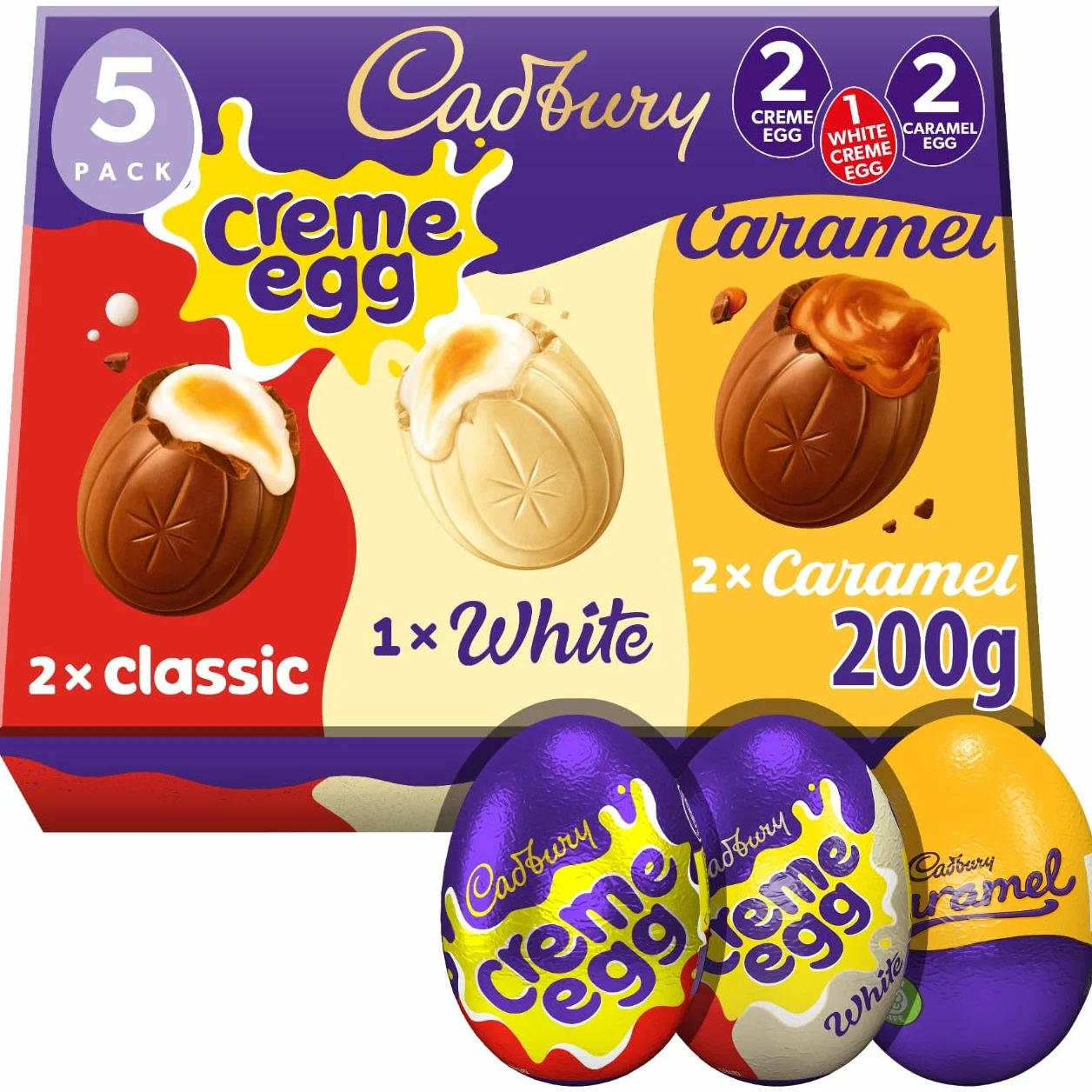 Cadbury Crème Egg Wielkanocny Zestaw 200g 5 Sztuk
