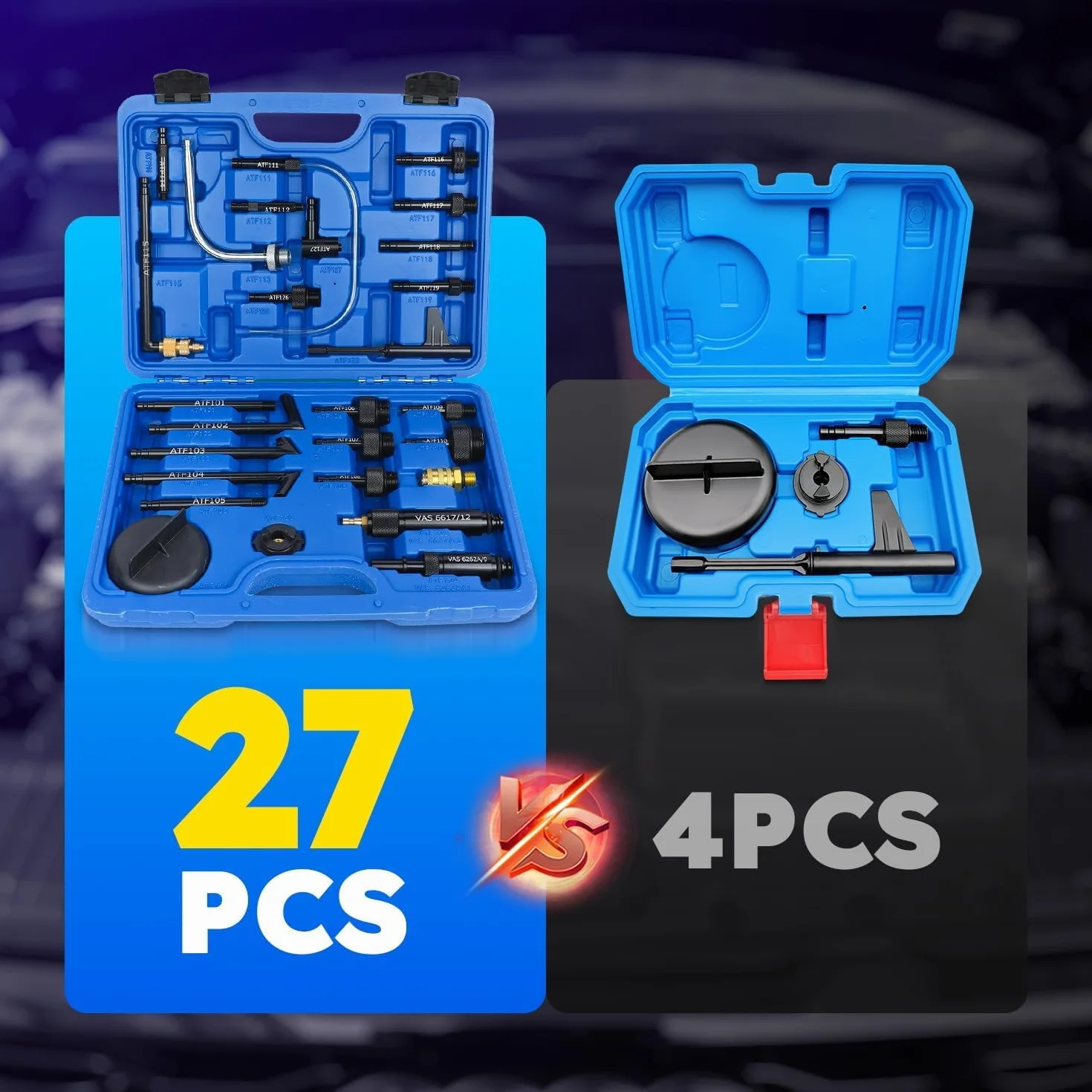 27 sztuk Adapter ATF do napełniania płynem przekładniowym, adaptery do napełniania olejem przekładniowym, uniwersalne złącze automatycznego napełniania olejem