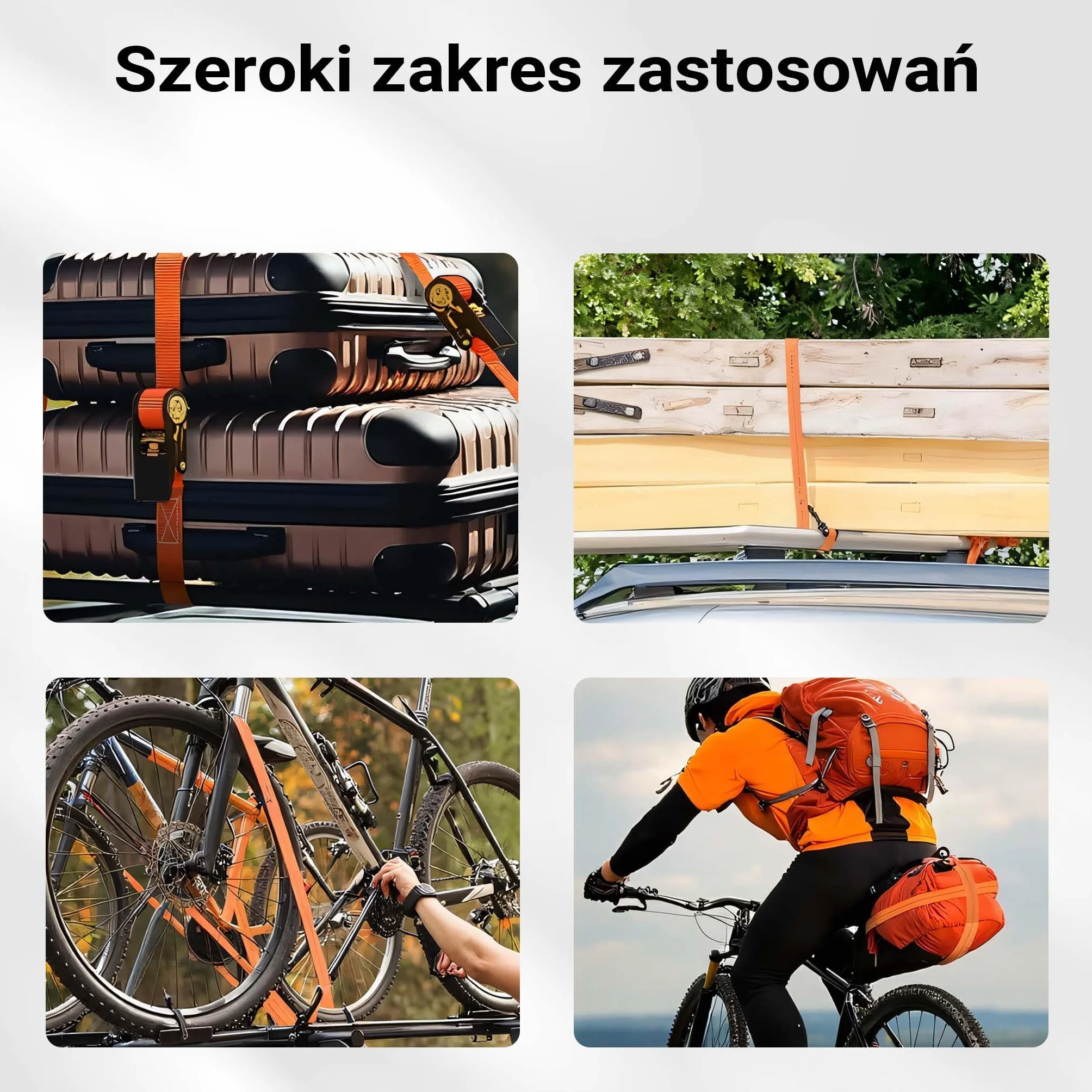 XPOtool Pasy transportowe z napinaczem 3000 daN zestaw 4 pasów o długości 6m i szerokości taśmy 35mm