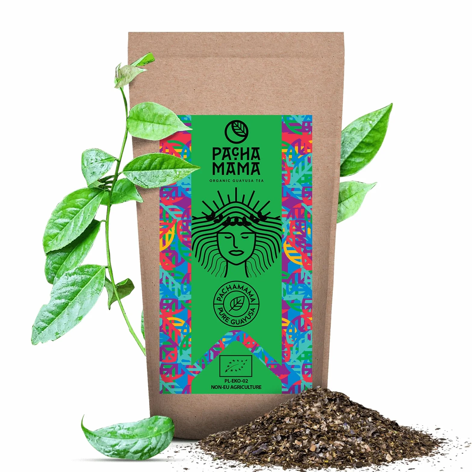 Guayusa Pachamama Pure 0,25 kg | Organiczna Ilex Guayusa z Ekwadoru 250 g | Moc naturalnej kofeiny | Bez dodatków | Kuzynka yerba mate | Delikatny smak | Alternatywa dla kawy i "energetyków"