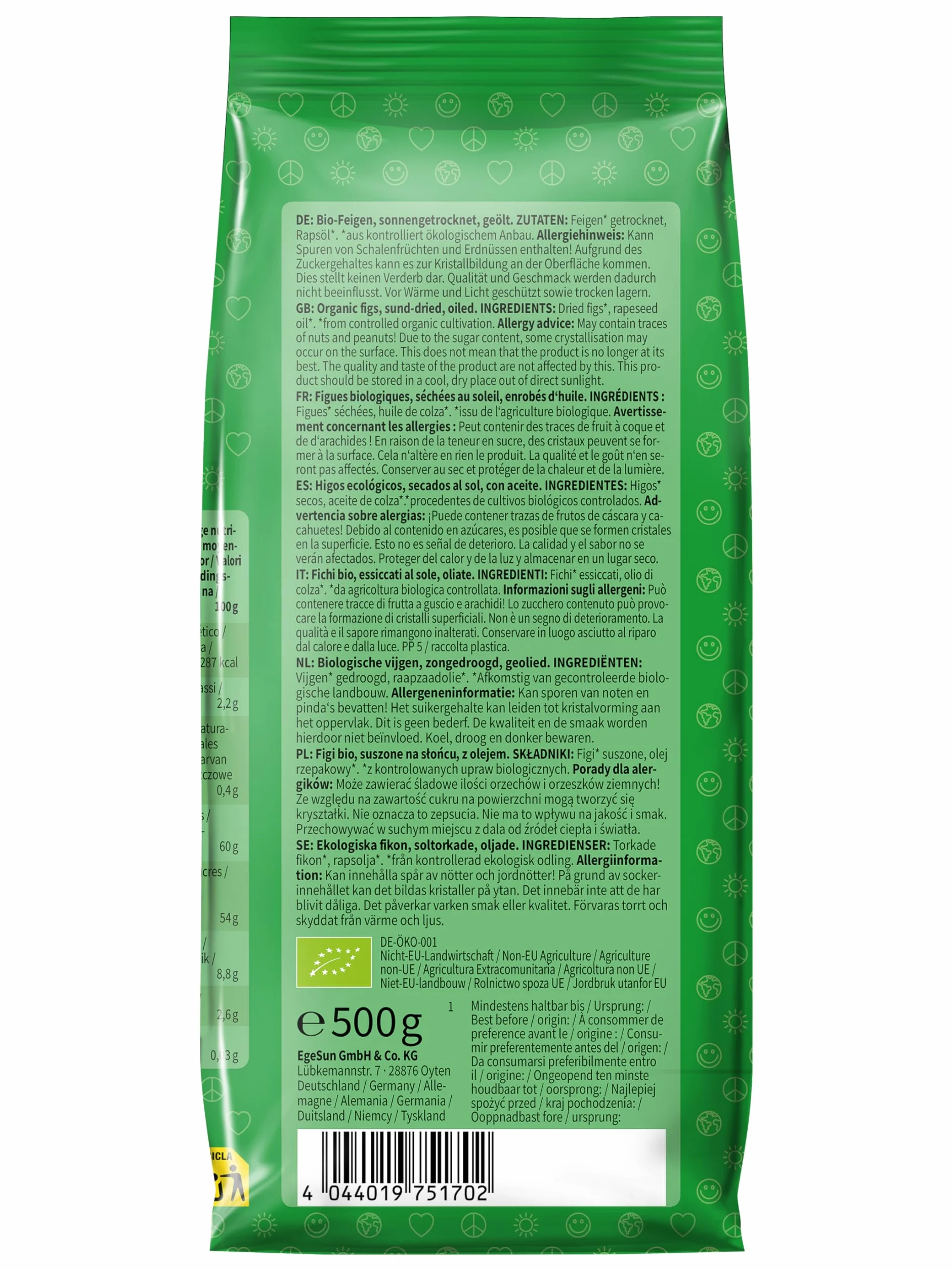 Mundo Feliz Organiczne Suszone Figi 500 g