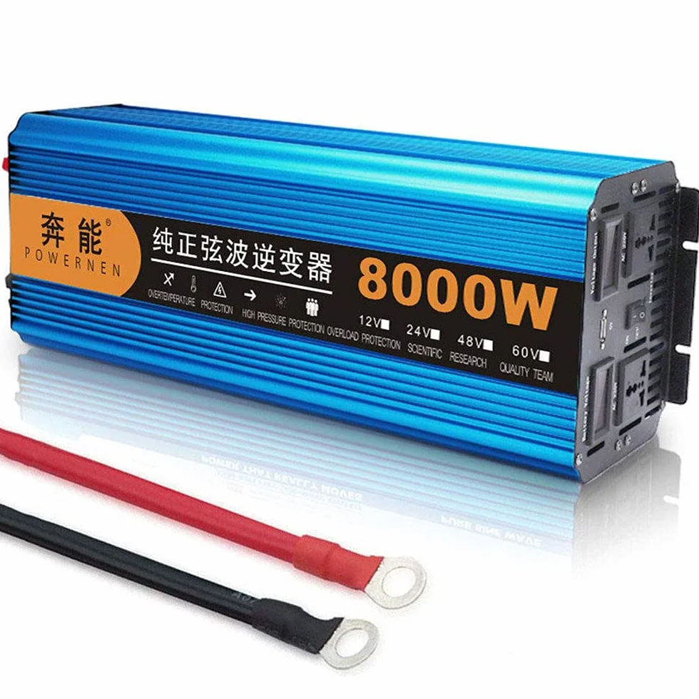 Falownik Czysta fala sinusoidalna 8000 W Przetwornica napięcia samochodowego DC 12 V do 230 V 240 V AC Przetwornica samochodowa Transformator napięcia 12 V 24 V Falownik z wyświetlaczem LCD, 12 V (2