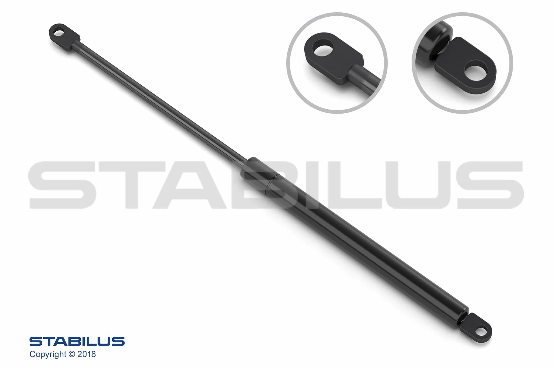 Stabilus siłownik gazowy LIFT-O-MAT® amortyzator hydrauliczny z 100 Newton, m.in. dla klap meblowych, przyczep kempingowych i projektów DIY – długość: 265,50 cm, skok: 100,0 cm, wykonanie metalowe